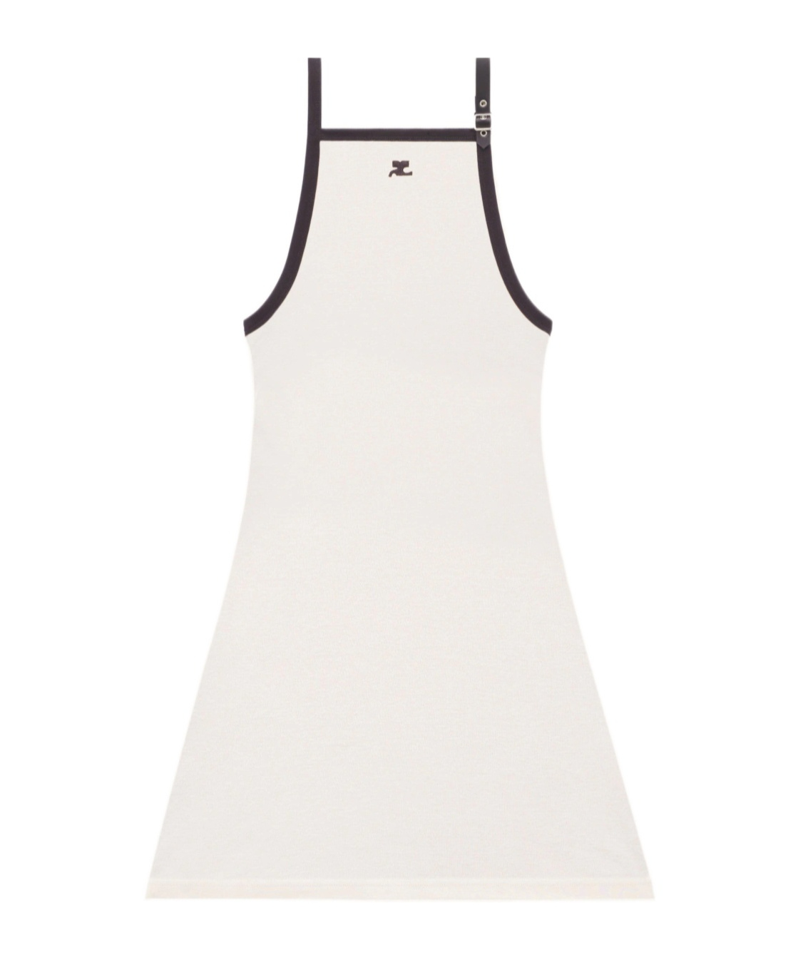 Shop Courrèges Buckle Contrast Dress In Nude