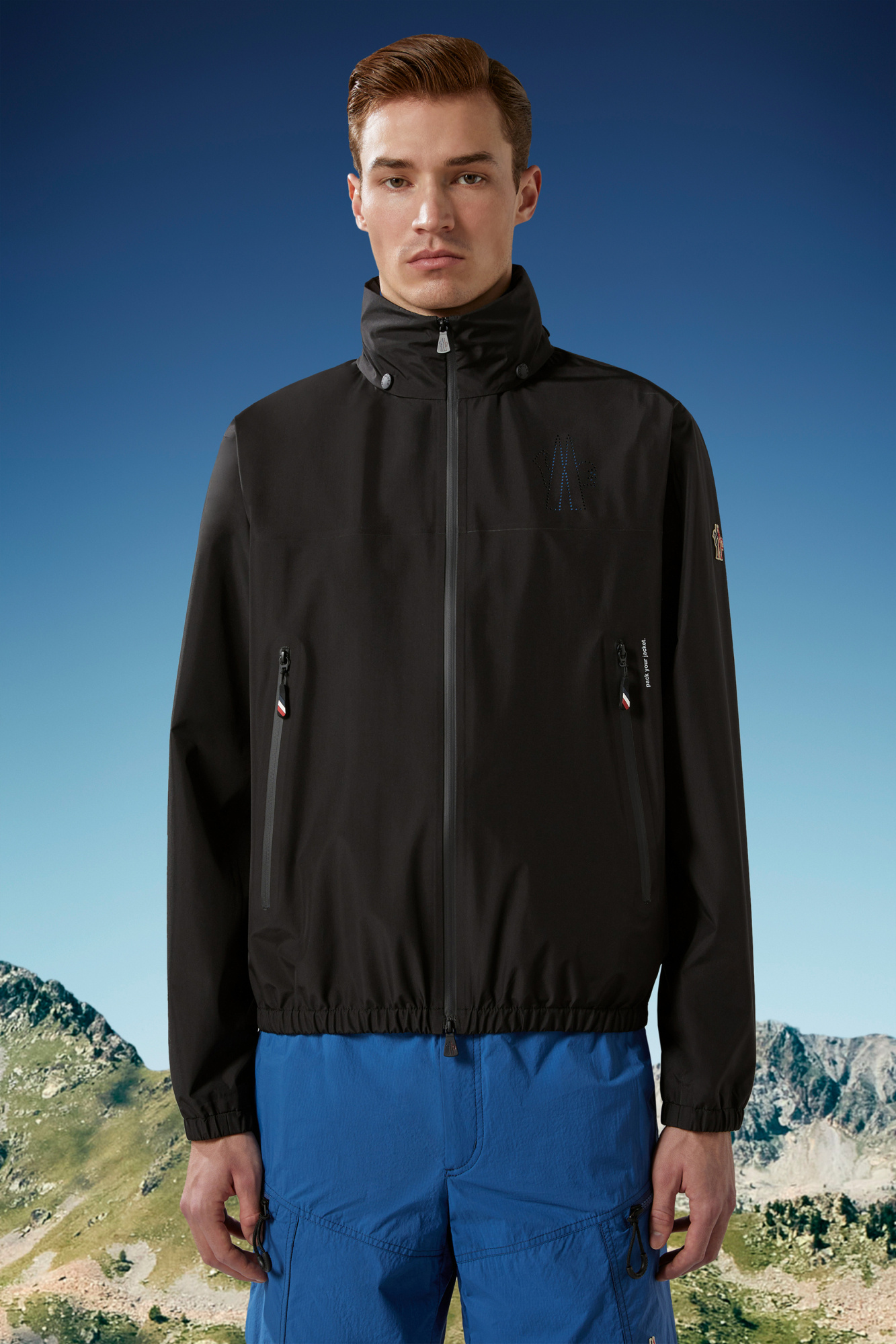 Moncler Coupe-vent Vanoise En Jacquard Monogramme In Black