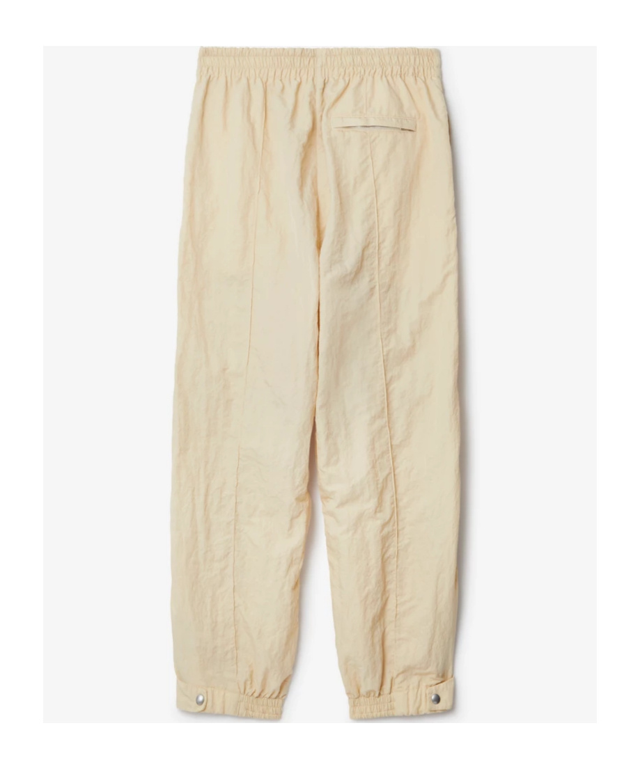 Burberry Crinkled Wide-leg Track Pants In Nude