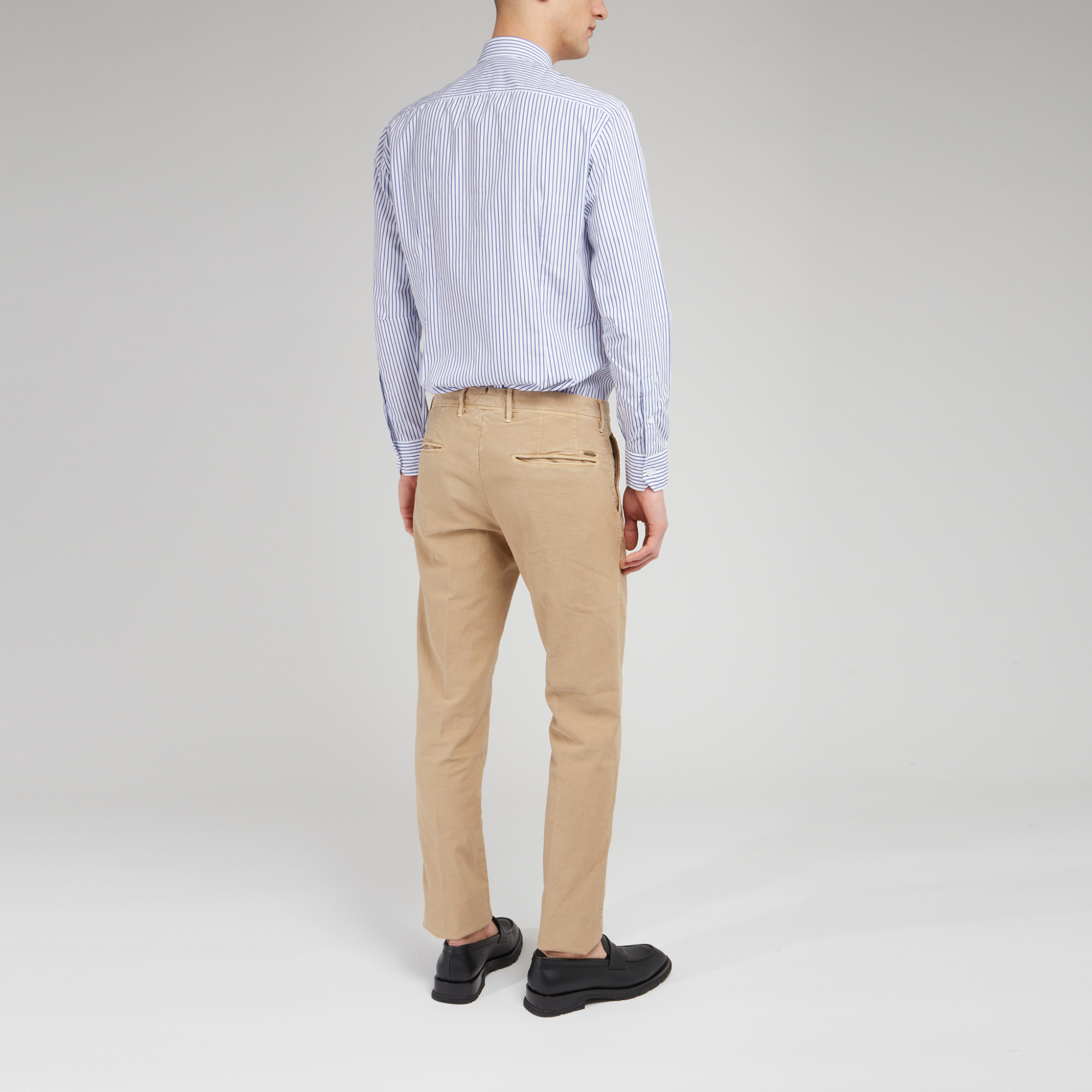 Salvatore Piccolo Striped Long-sleeved Shirt In White