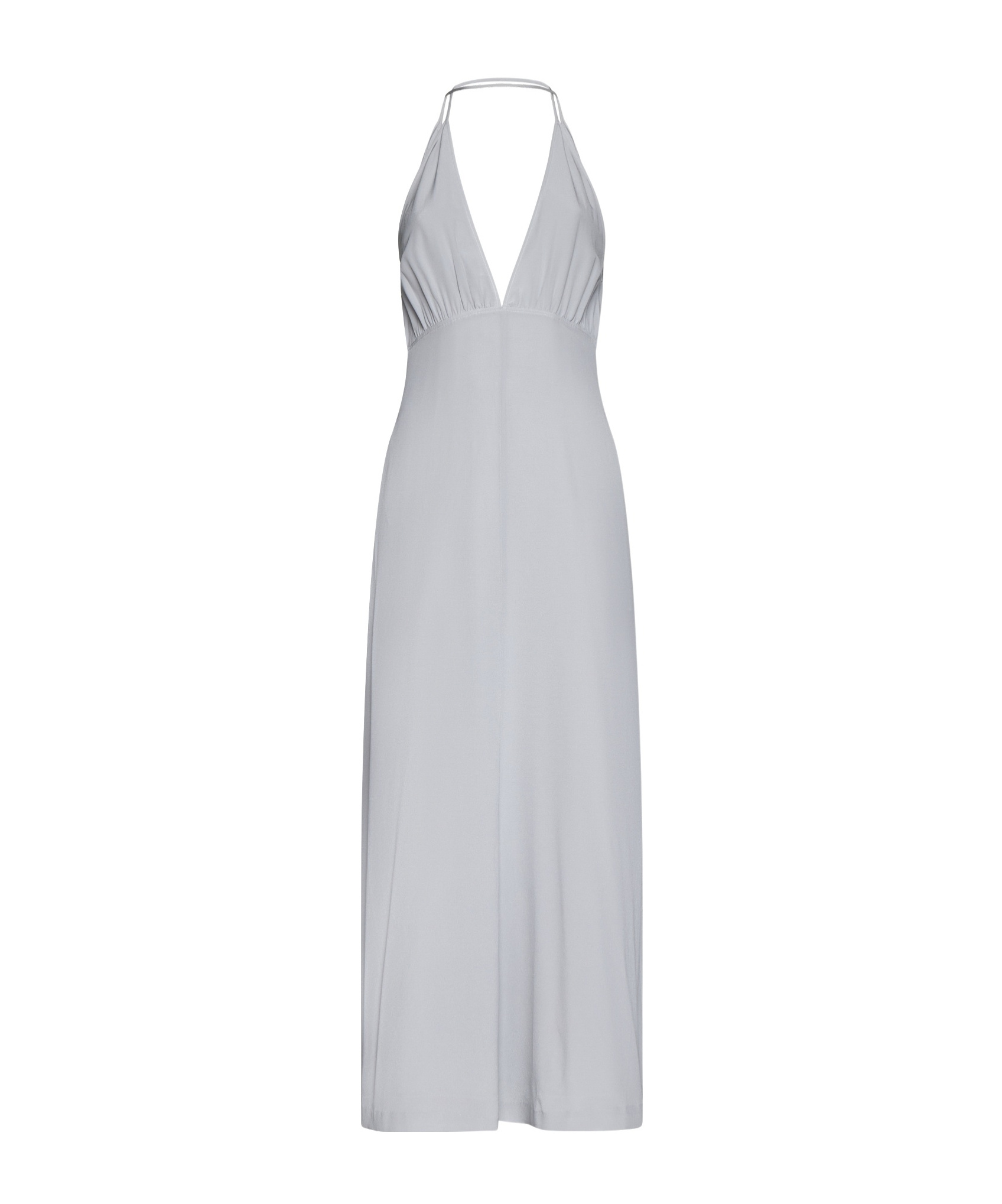 Shop Totême Halterneck Silk Dress In White