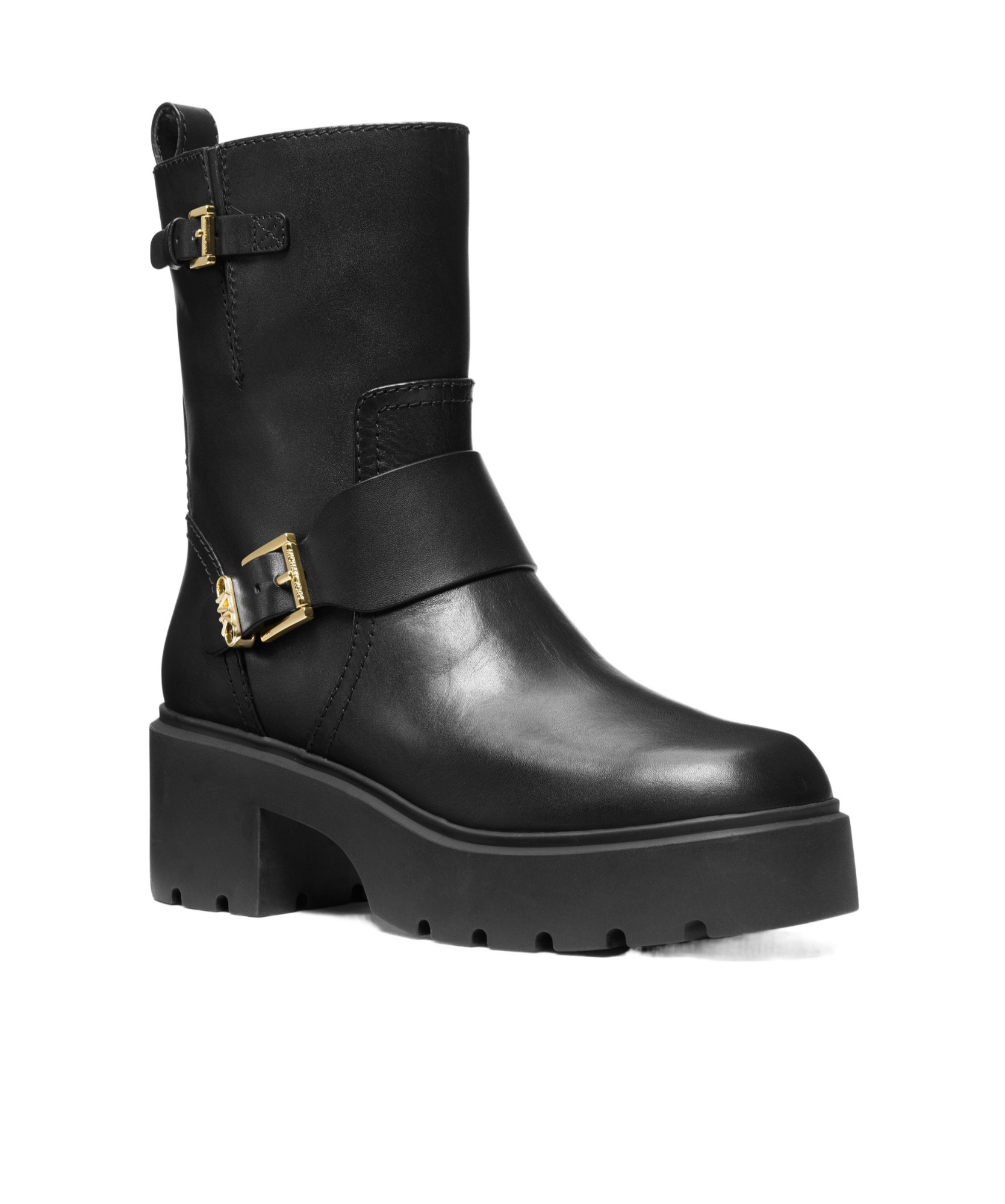 Michael Michael Kors Perry Leather Ankle Boots In Black