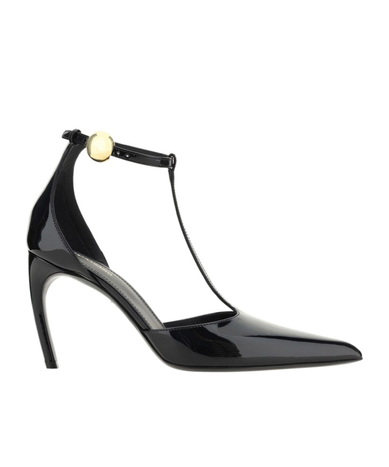 Ferragamo Lysandra Patent T-strap Stiletto Pumps In Black