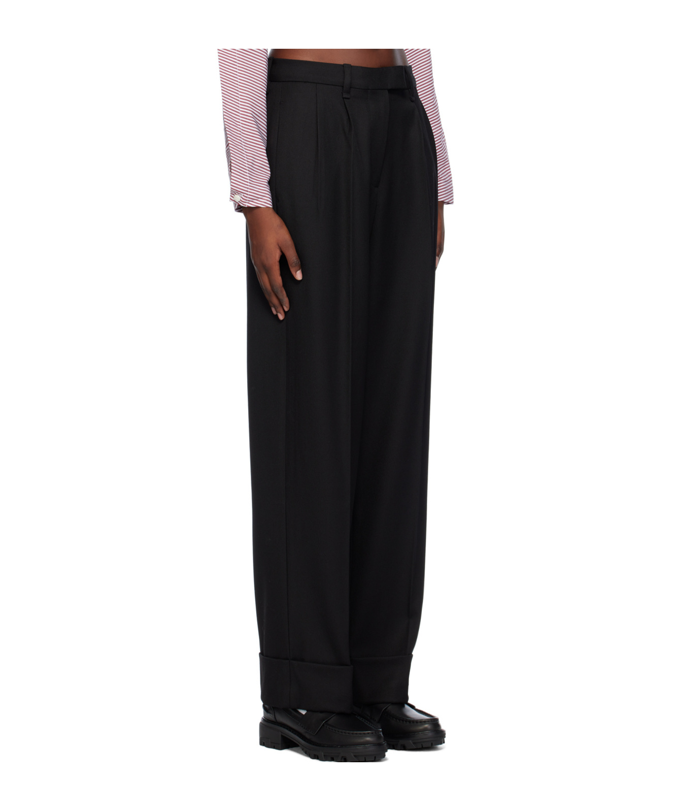 Shop Rag & Bone Marianne Pleated Casual Pants In Black