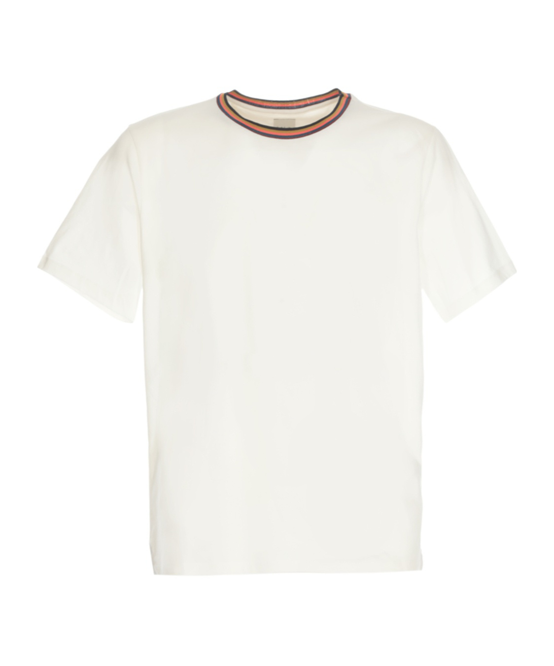 Shop Paul Smith Artist Stripe Collar T-shirt In White