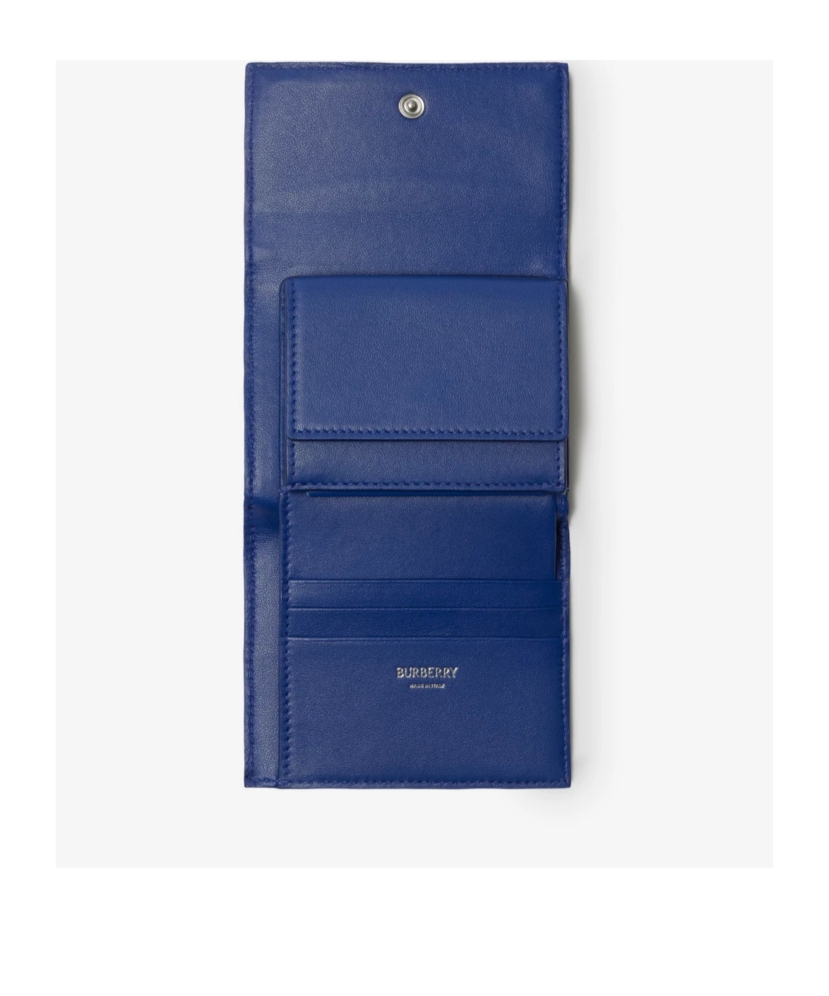 Burberry Check-pattern Leather Wallet In Blue