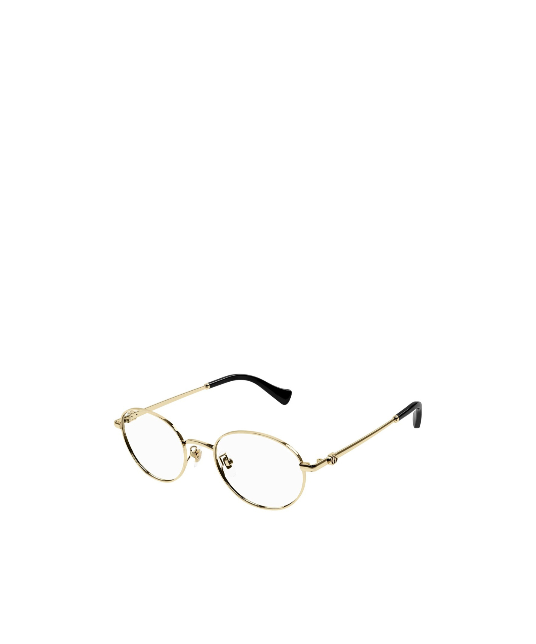 Gucci Double-g Round-frame Glasses In Nude