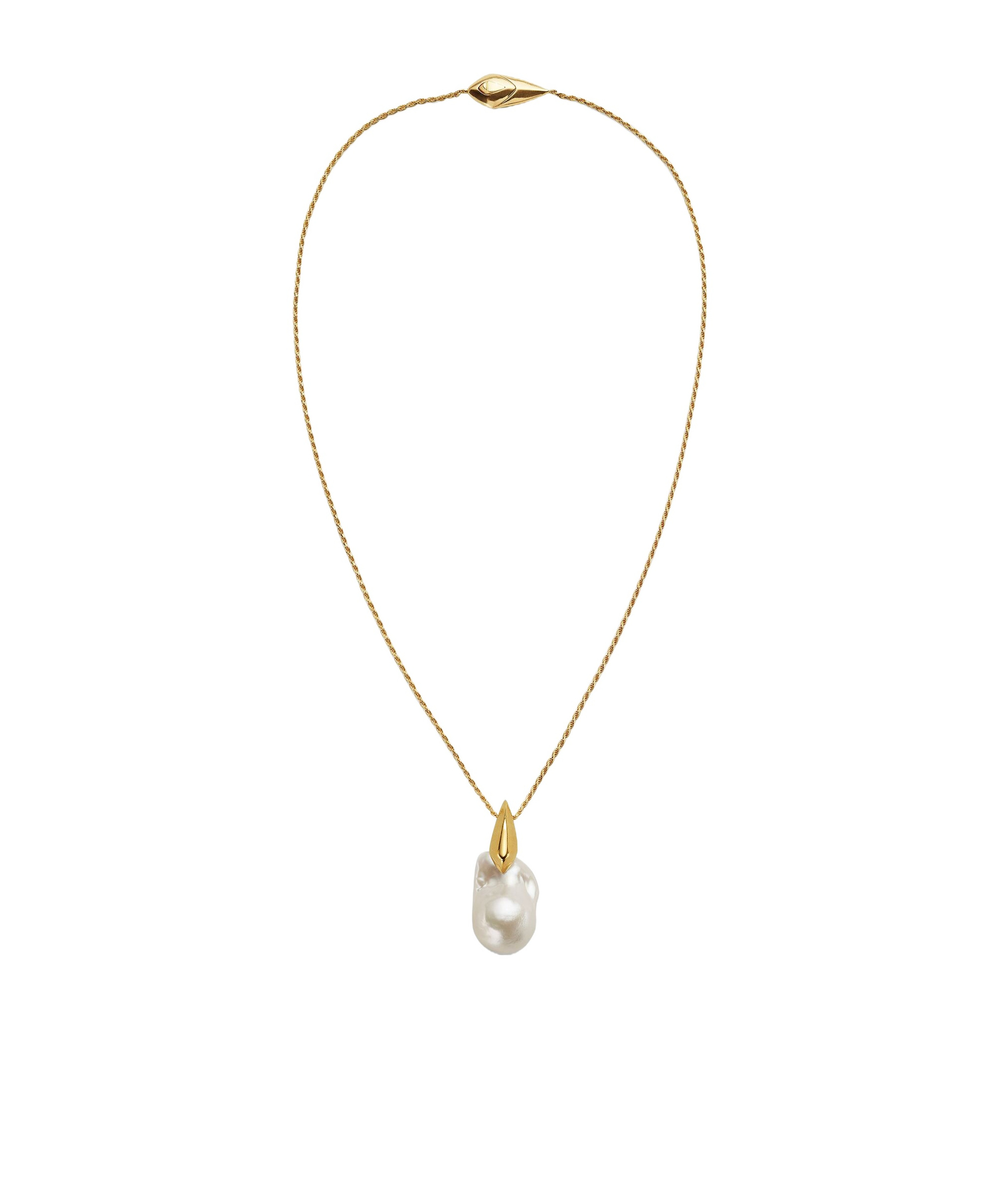 Bottega Veneta Pearl Pendant Necklace In Yellow