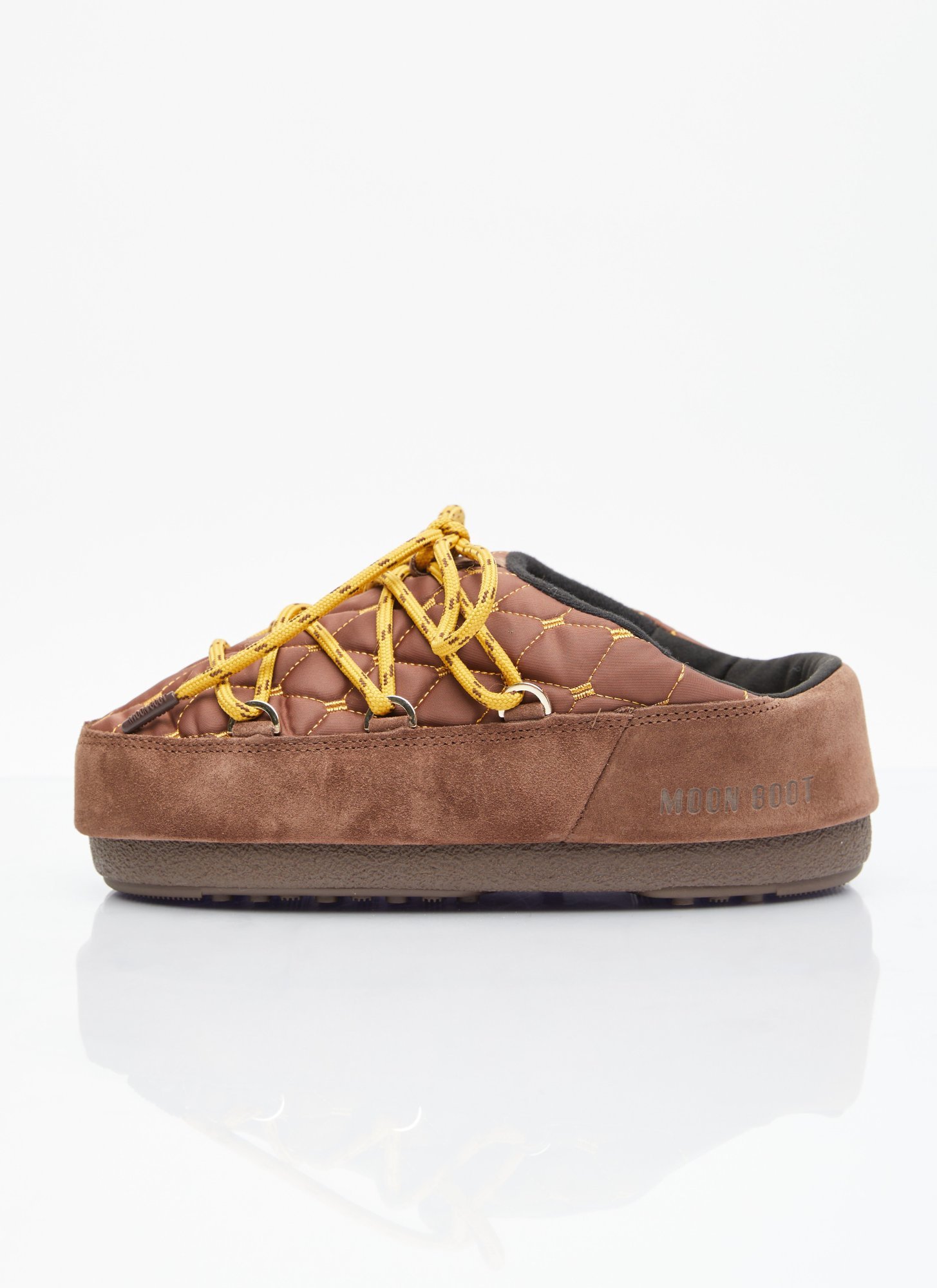 Moon Boot Quilted Lace-up Mules In Brown