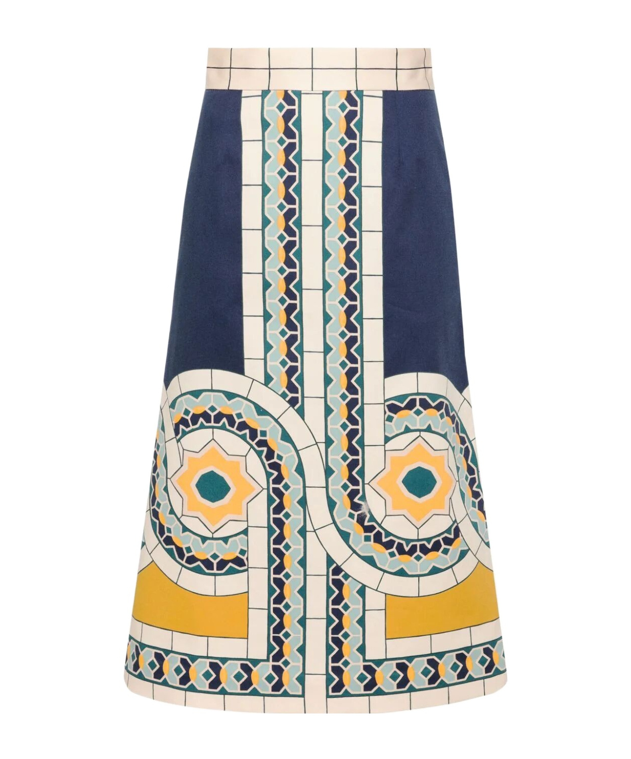 La Doublej Geometric Pattern Medium-length Skirt In Multicolor