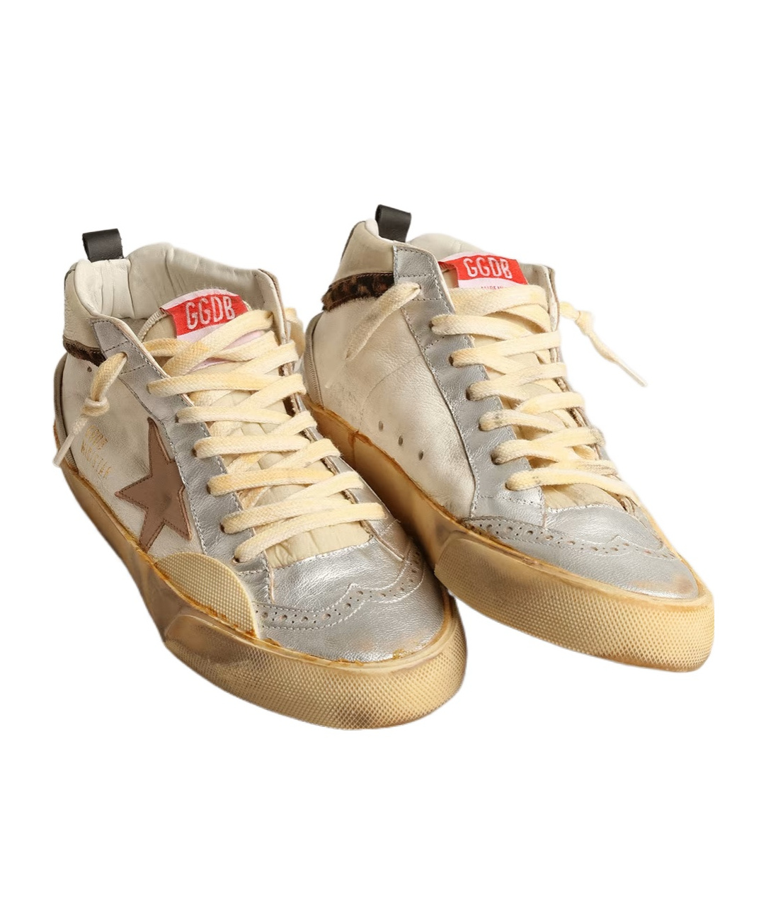 Golden Goose Mid-star High-top Sneakers In Nude