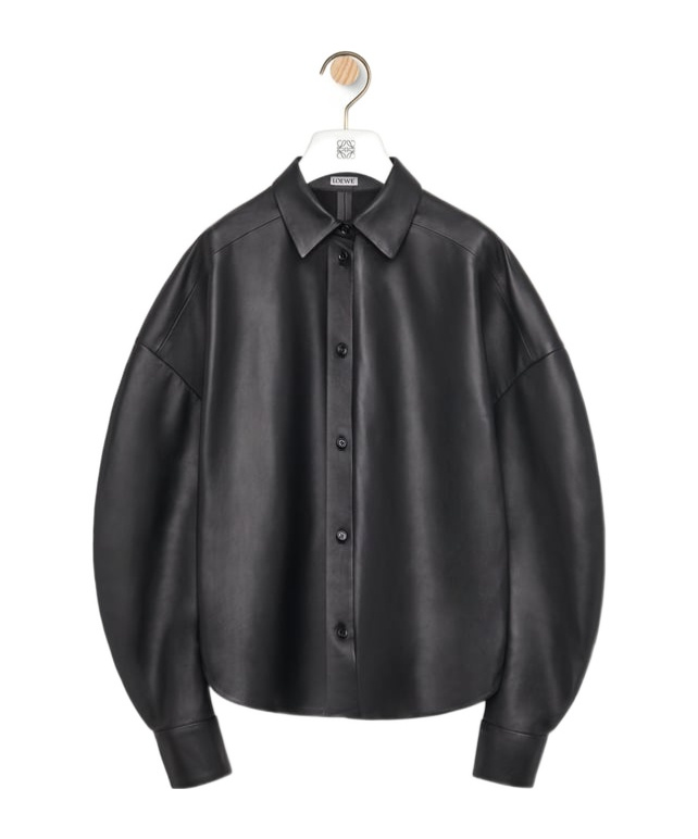 Shop Loewe Shirt In Nappa Lambskin In Black