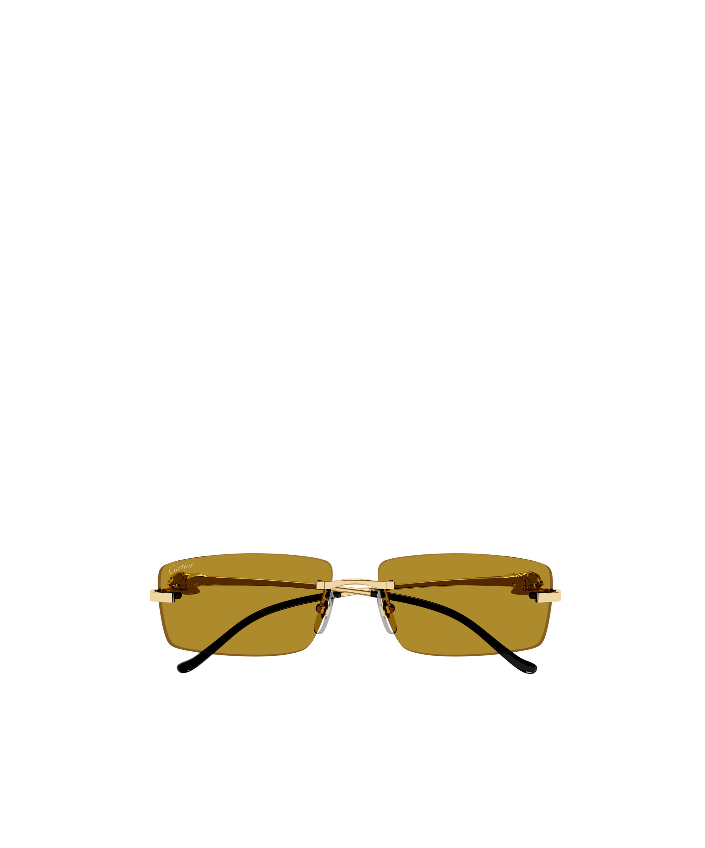 Cartier Rectangular Frame Sunglasses In Brown