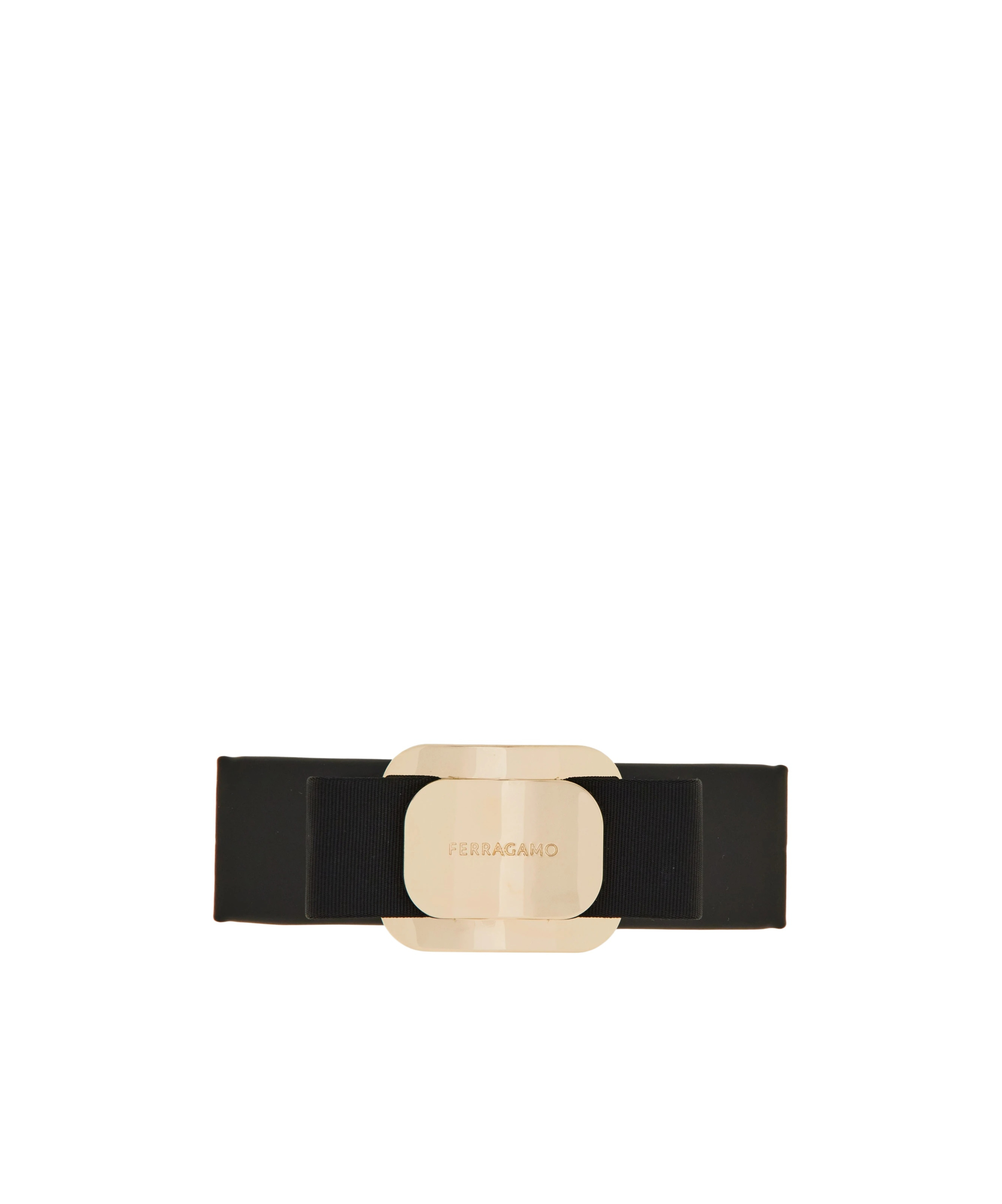 Ferragamo Vara Bow Leather Hair Clip In Black
