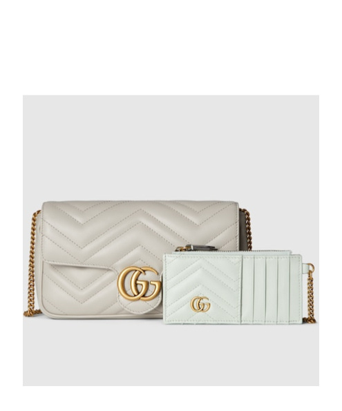 Gucci Gg Marmont Press Button Mini-bag In Nude