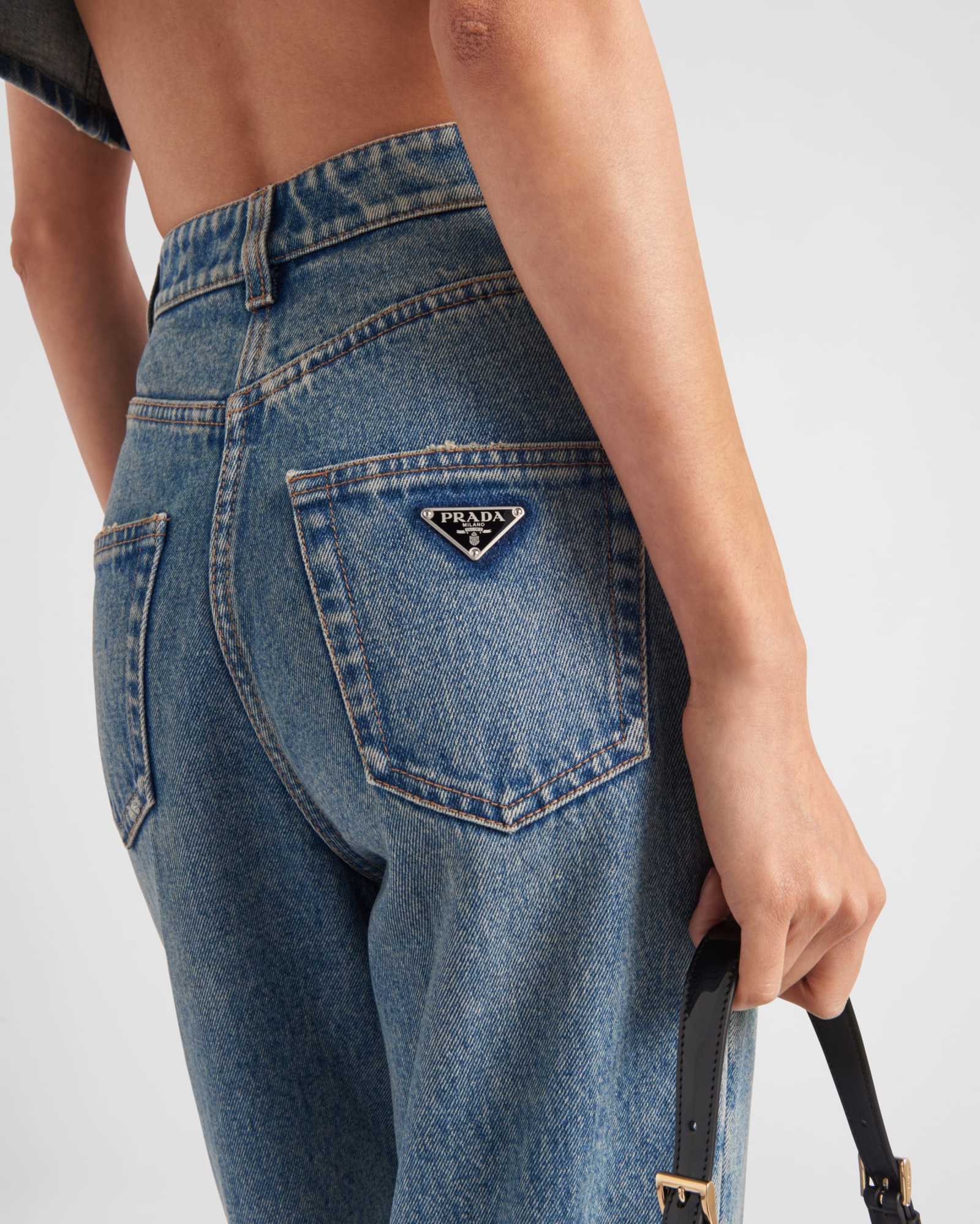 Prada High-rise Tapered Jeans In Blue