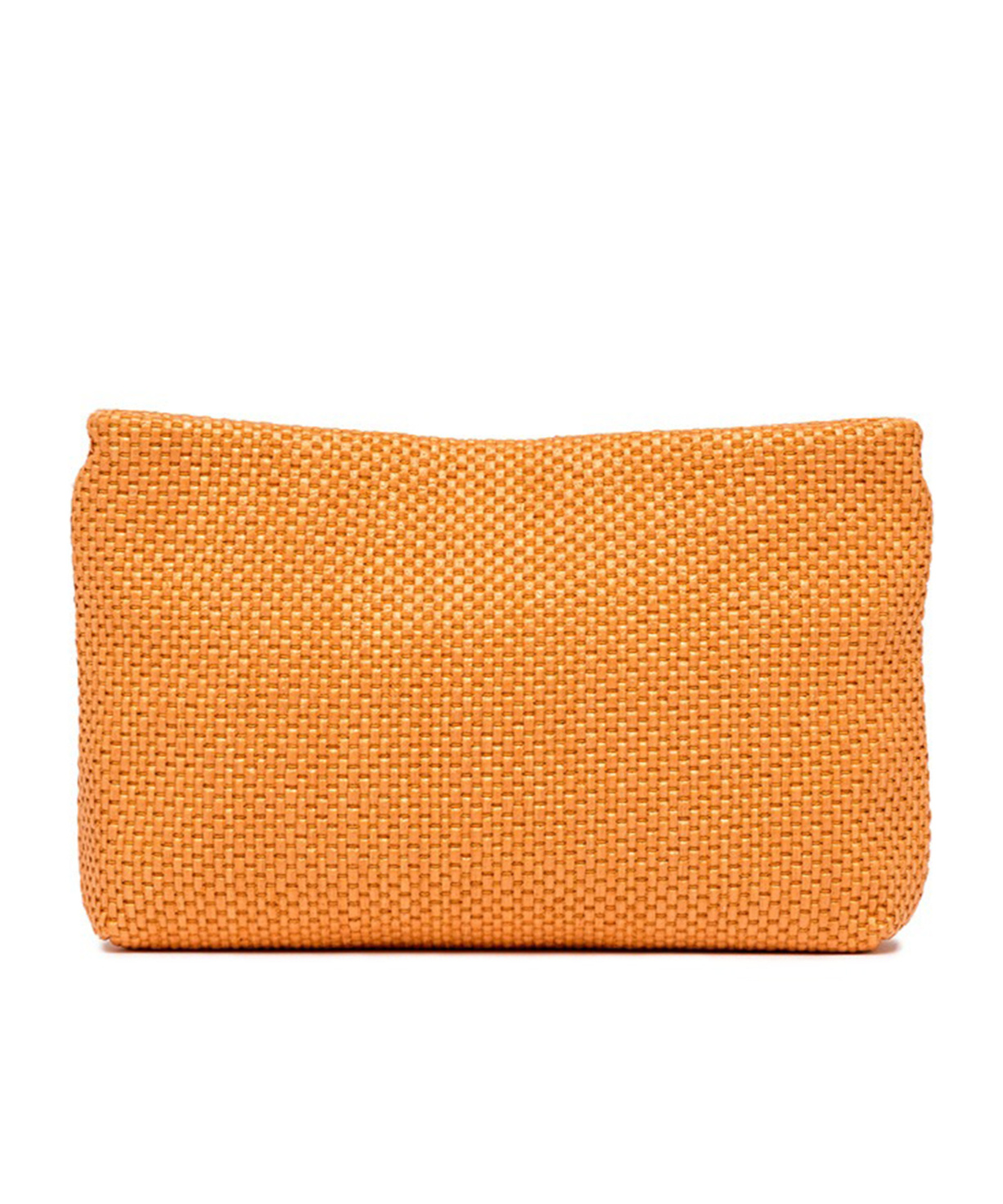 Gianni Chiarini Orange Woven Straw Clutch Bag In Orange