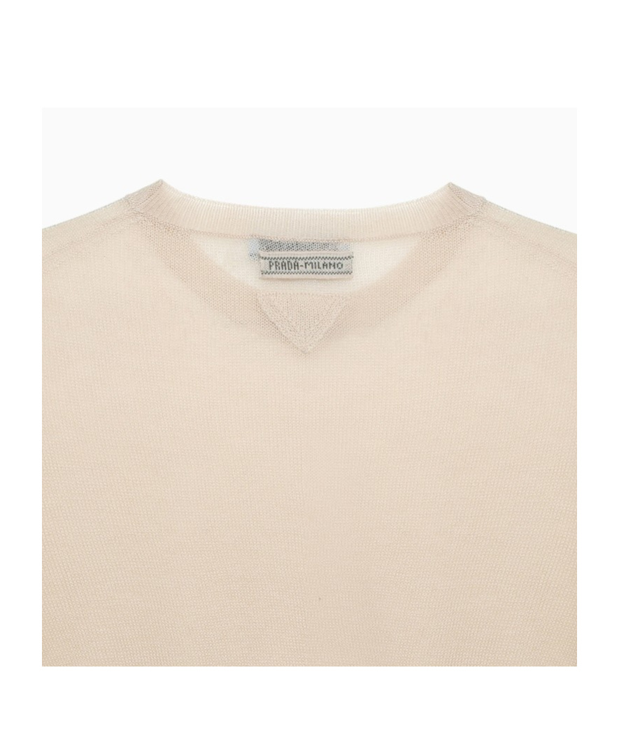 Prada Layered Cashmere Jumper In Nude