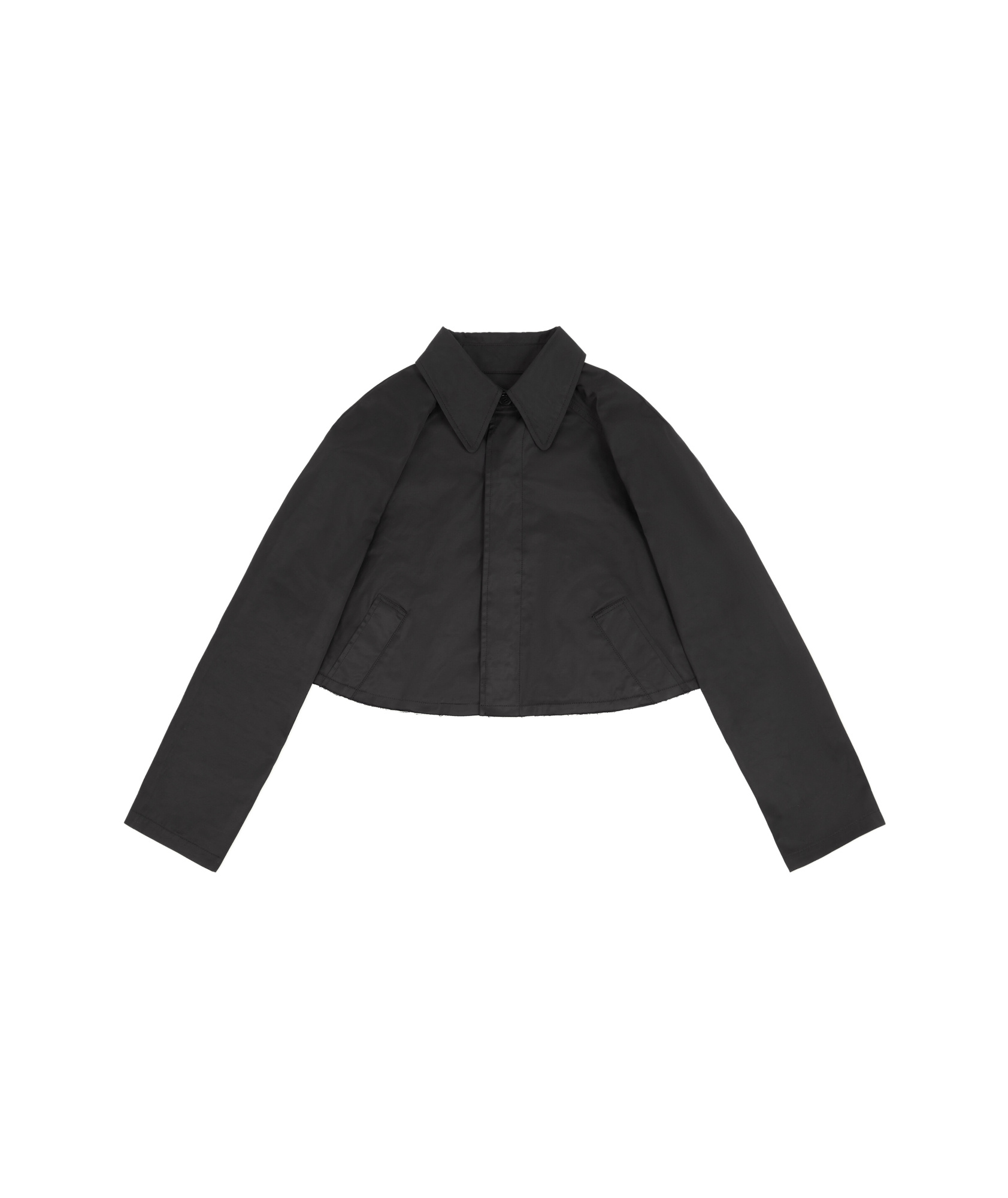 Mm6 Maison Margiela Single-stitch Logo Cropped Jacket In Black