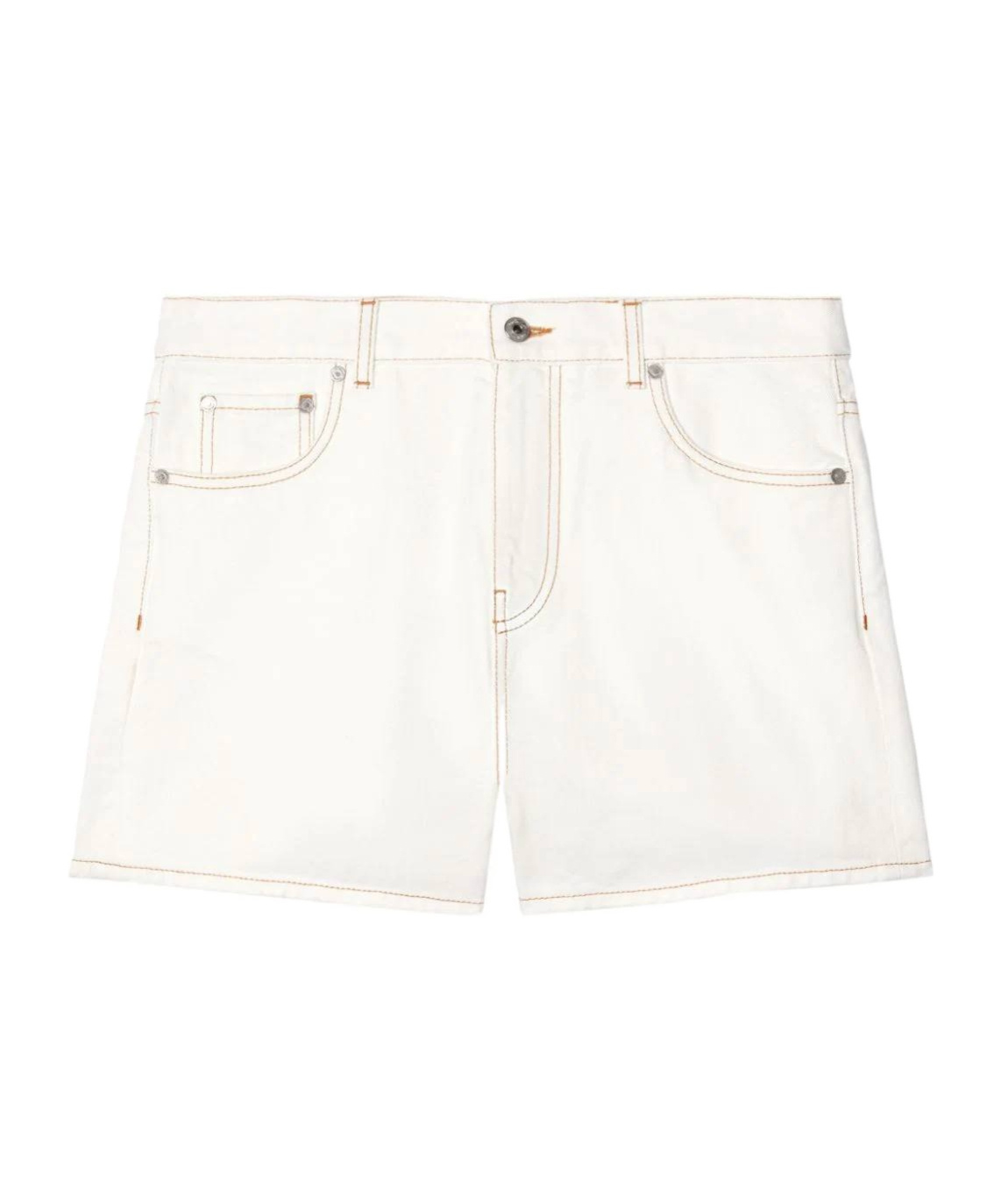 Off-white Contrast-stitching Denim Shorts In White