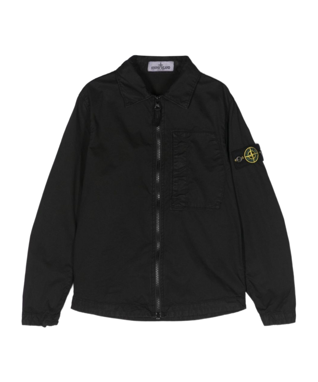 Stone Island Compass-badge Zip-up Jacket In Black