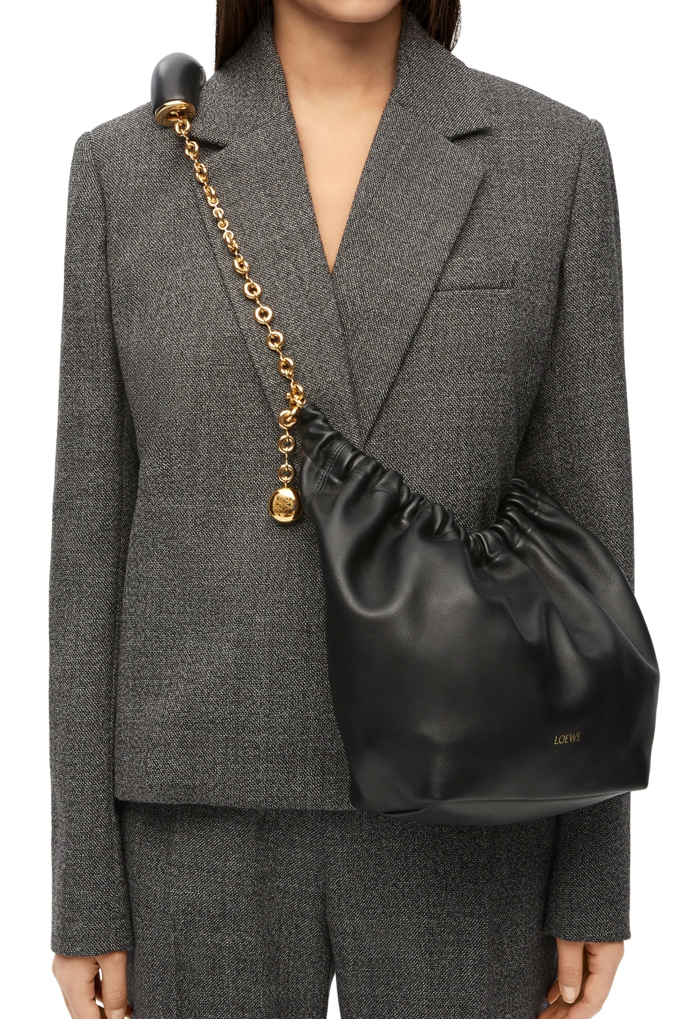 Loewe Small Drawstring Handbag In Black