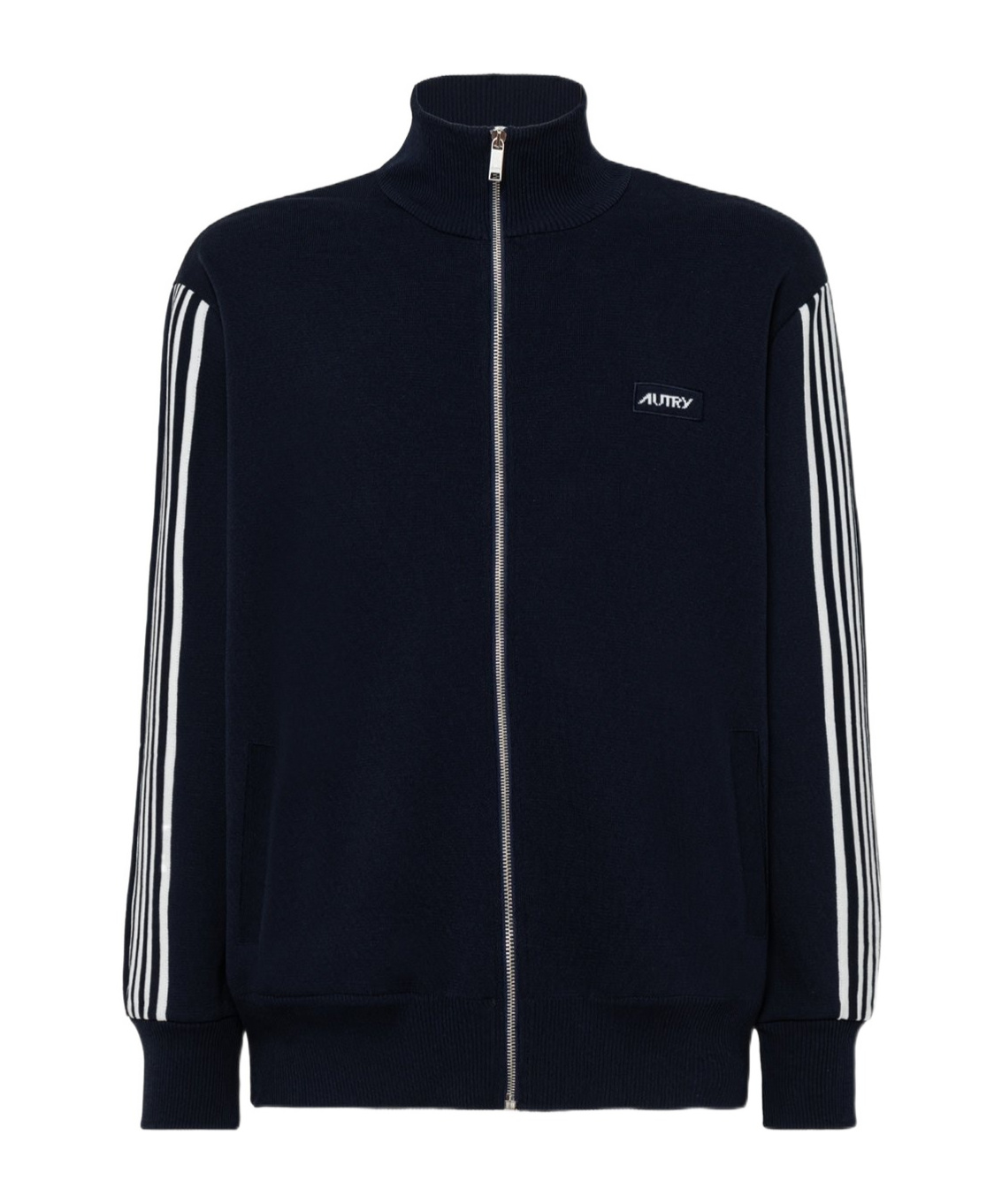 Shop Autry Striped Casual Jacket In Black
