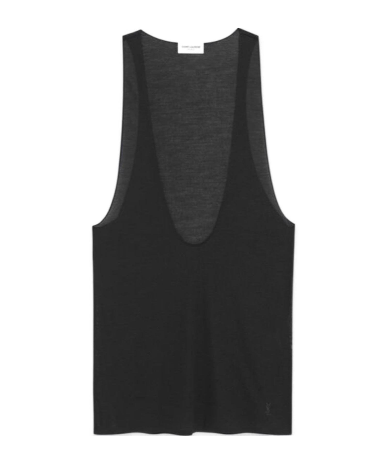 Saint Laurent Cassandre Tank Top In Silk Jersey In Black