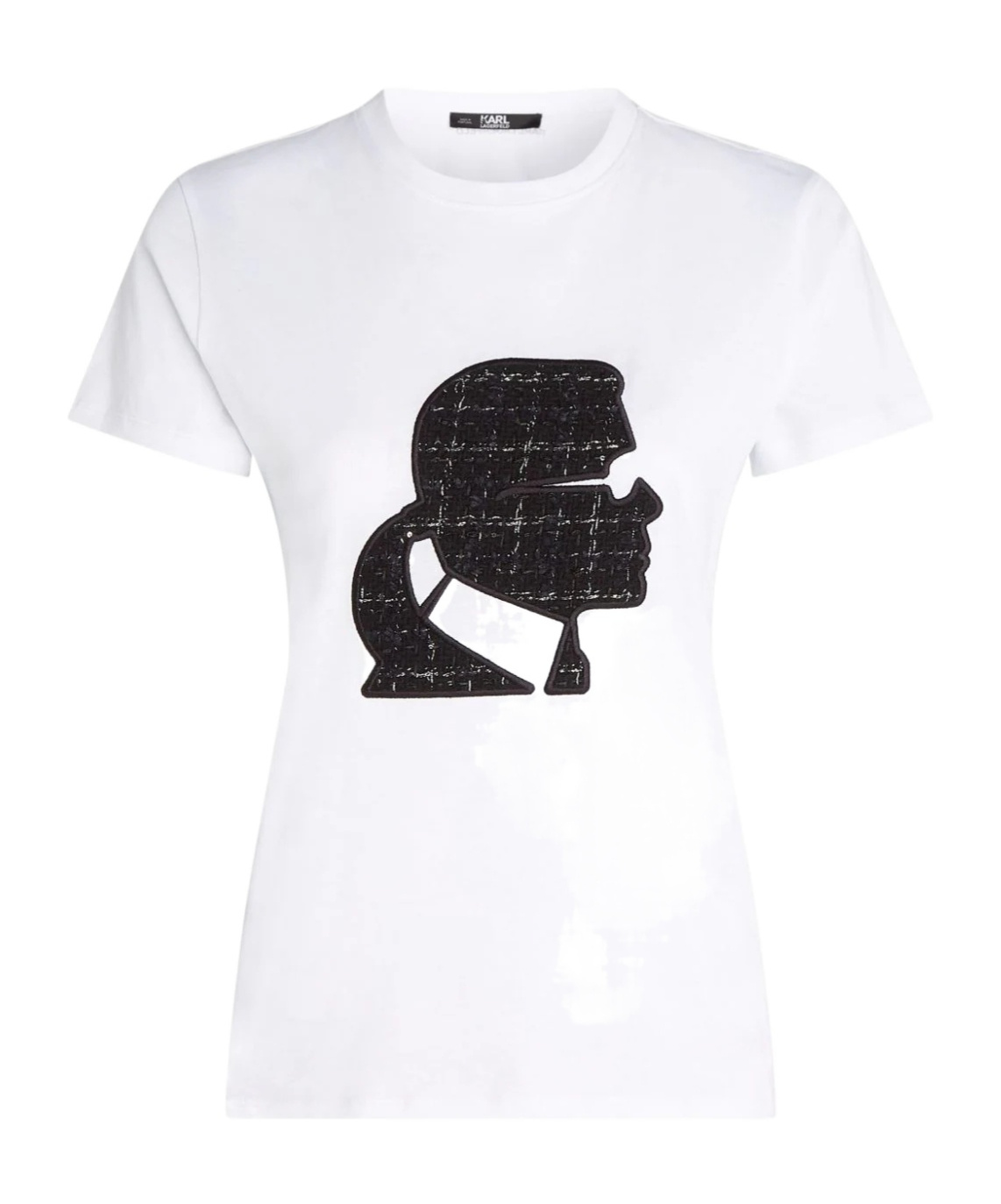 Shop Karl Lagerfeld Profile Crew-neck T-shirt In White