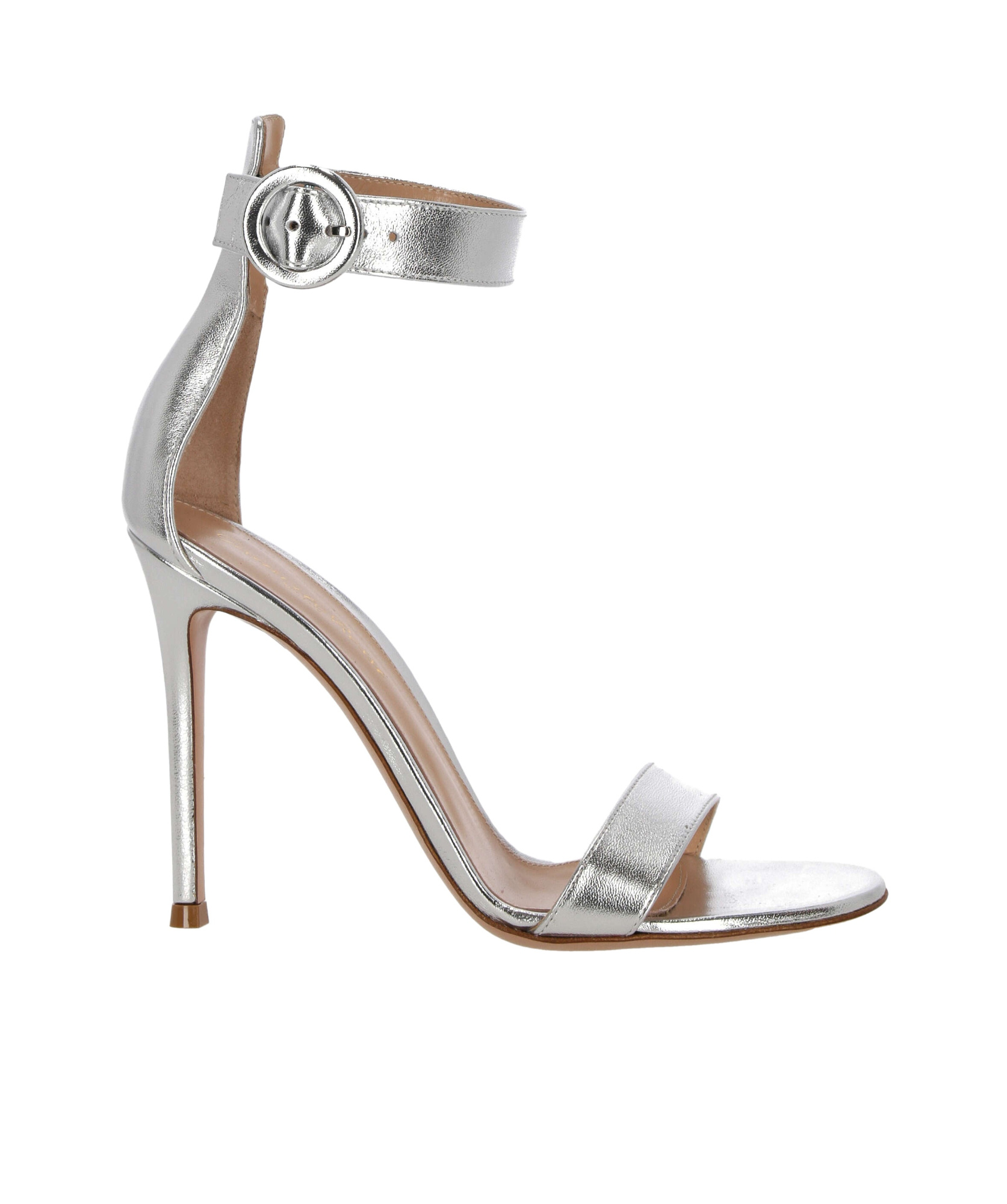 Shop Gianvito Rossi Portofino Buckle-strapped Heeled Sandals In Gray