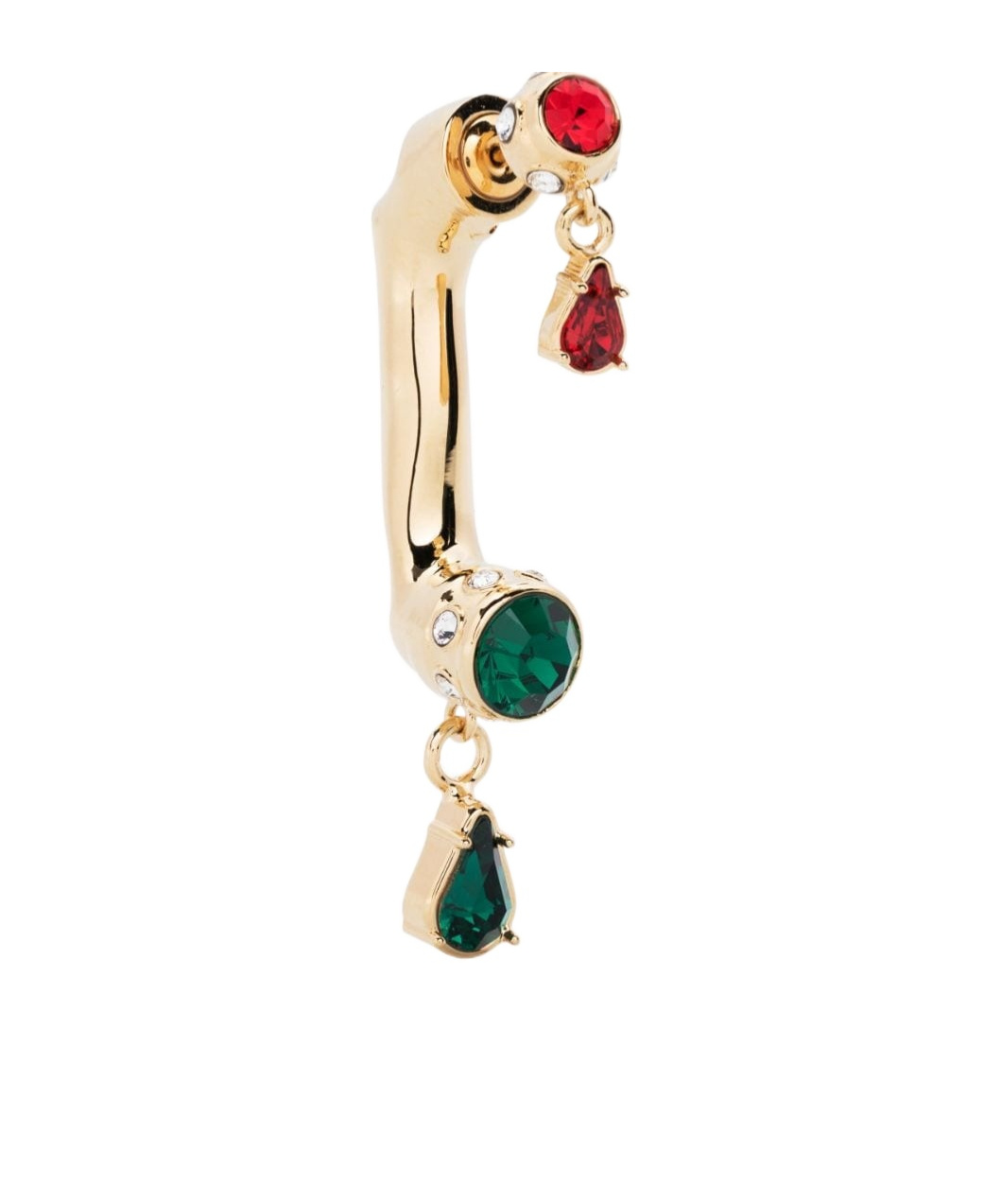 Rabanne Rhinestone Embellished Drop Earrings In Yellow