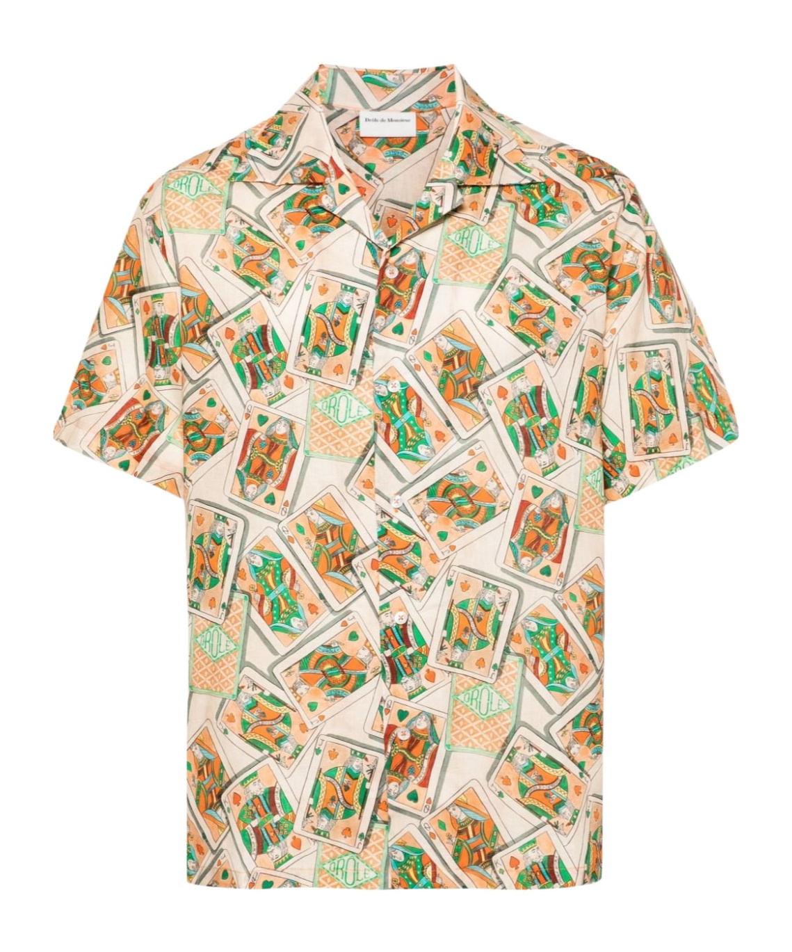 Drôle De Monsieur Jeu De Cartes Linen-blend Shirt In Nude