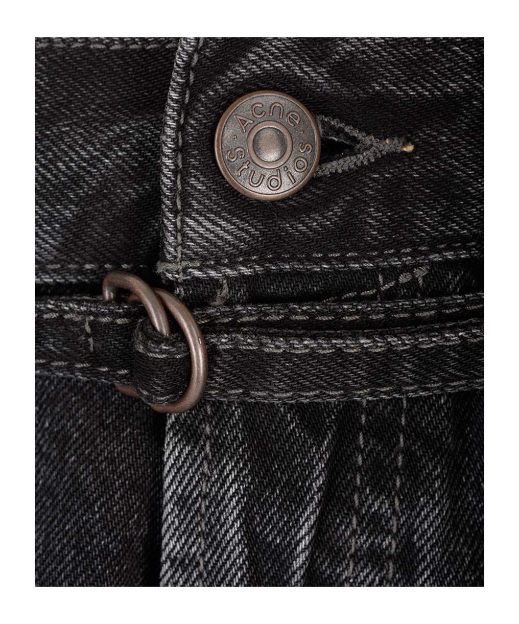 Acne Studios Wide-leg Denim Shorts In Black