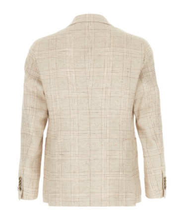 Tagliatore Check-pattern Single-breasted Blazer In Nude