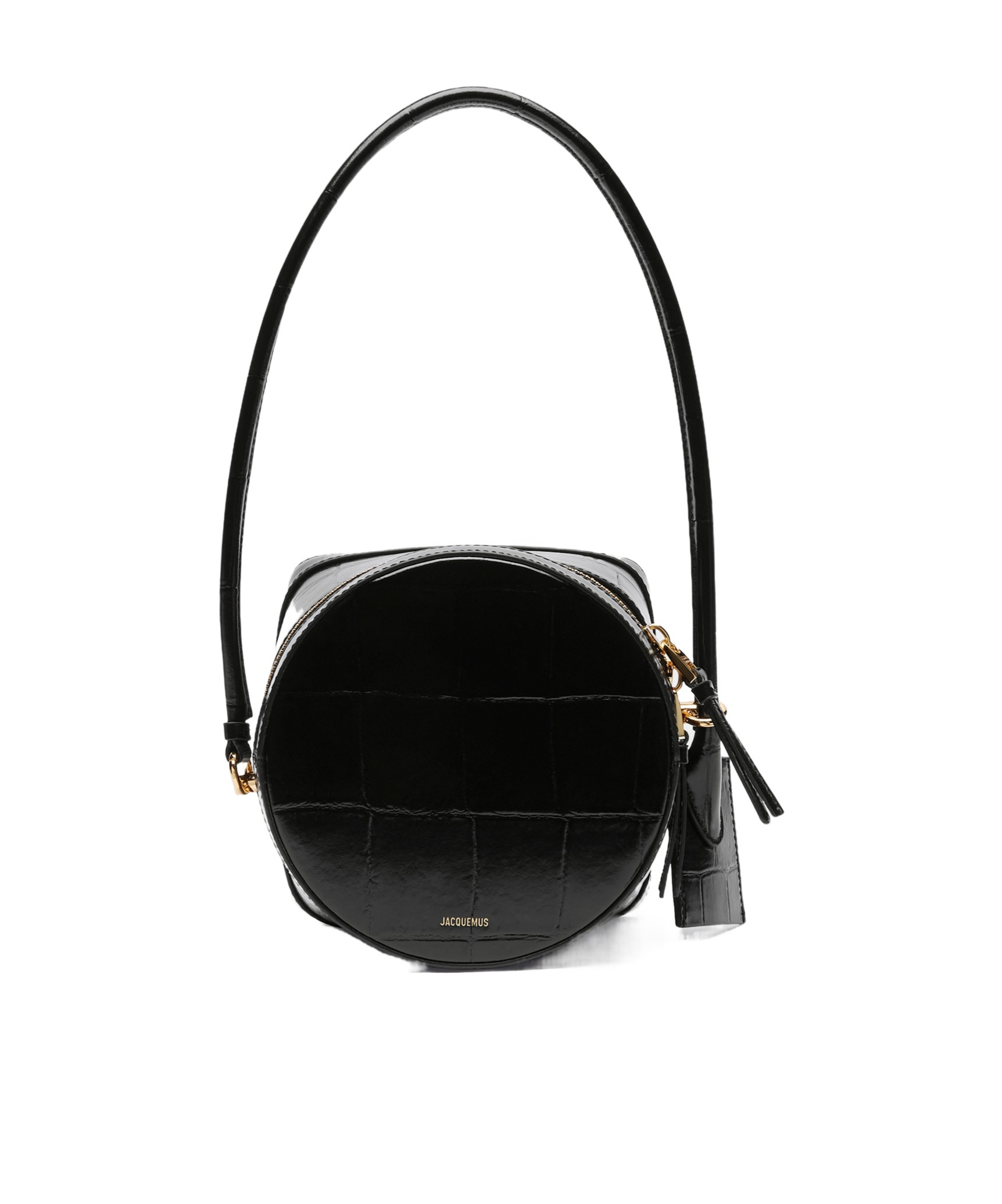 Jacquemus Logo Detailed Embossed Shoulder Bag In Black
