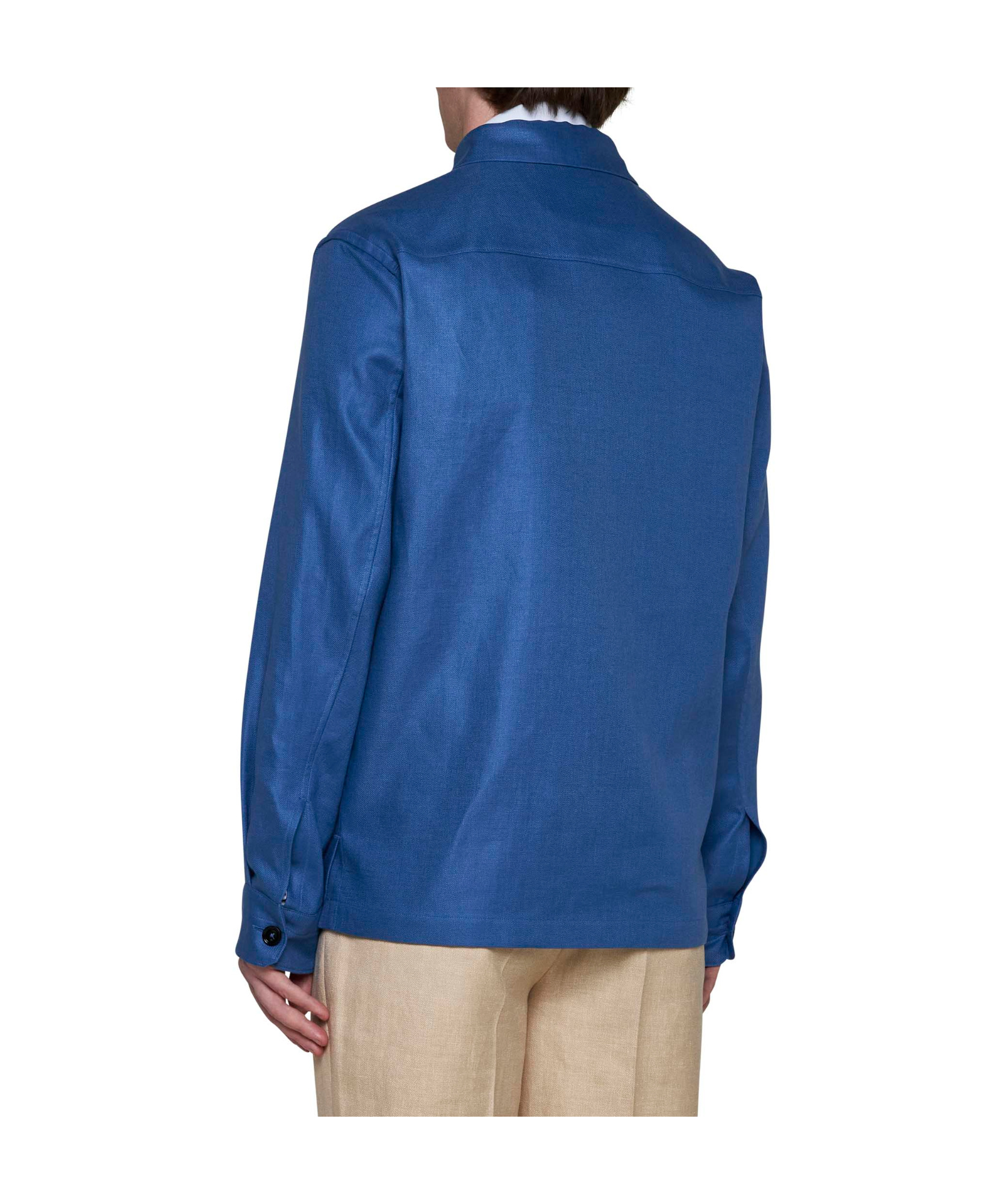ZEGNA INTERLOCK-TWILL LINEN SHIRT 