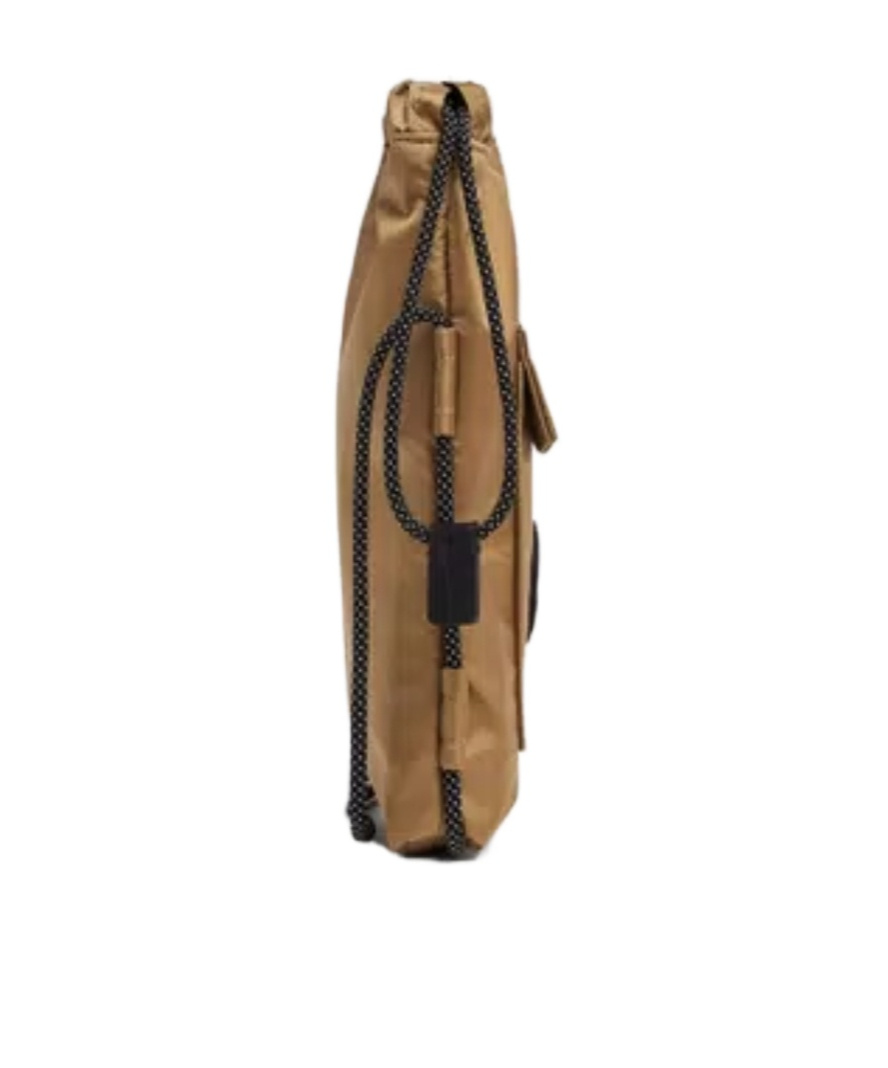 Moncler Logo Patch Drawstring Crossbody Bag In Brown