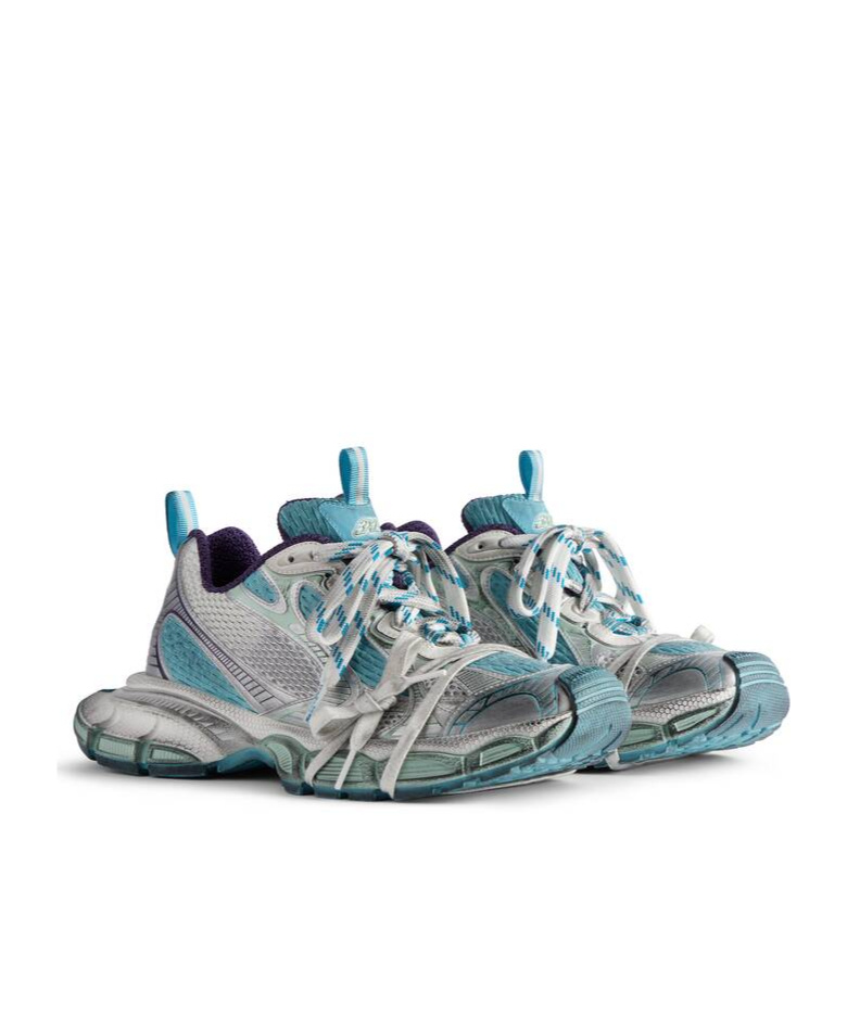 BALENCIAGA WOMEN'S 3XL SNEAKER IN LIGHT BLUE/WHITE/PURPLE