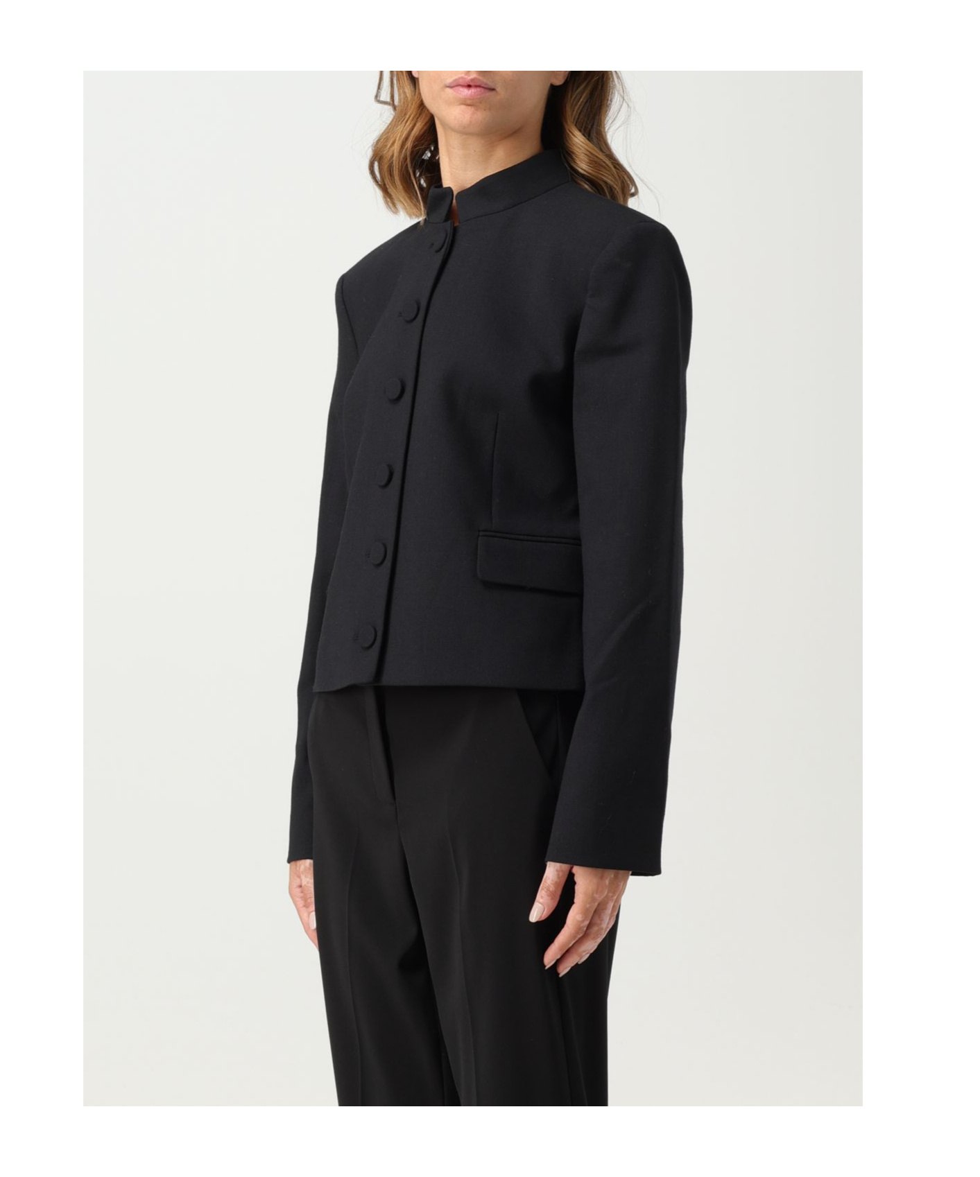 Theory Giacca Button-up Cropped Jacket In Black