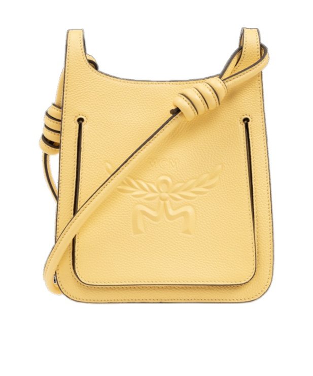 Mcm Yellow Leather Mini Himmel Hobo Crossbody Bag In Yellow