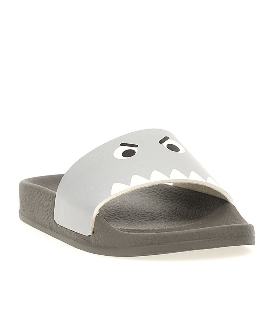 Stella Mccartney Gray Slippers For Boy With Shark In Gray