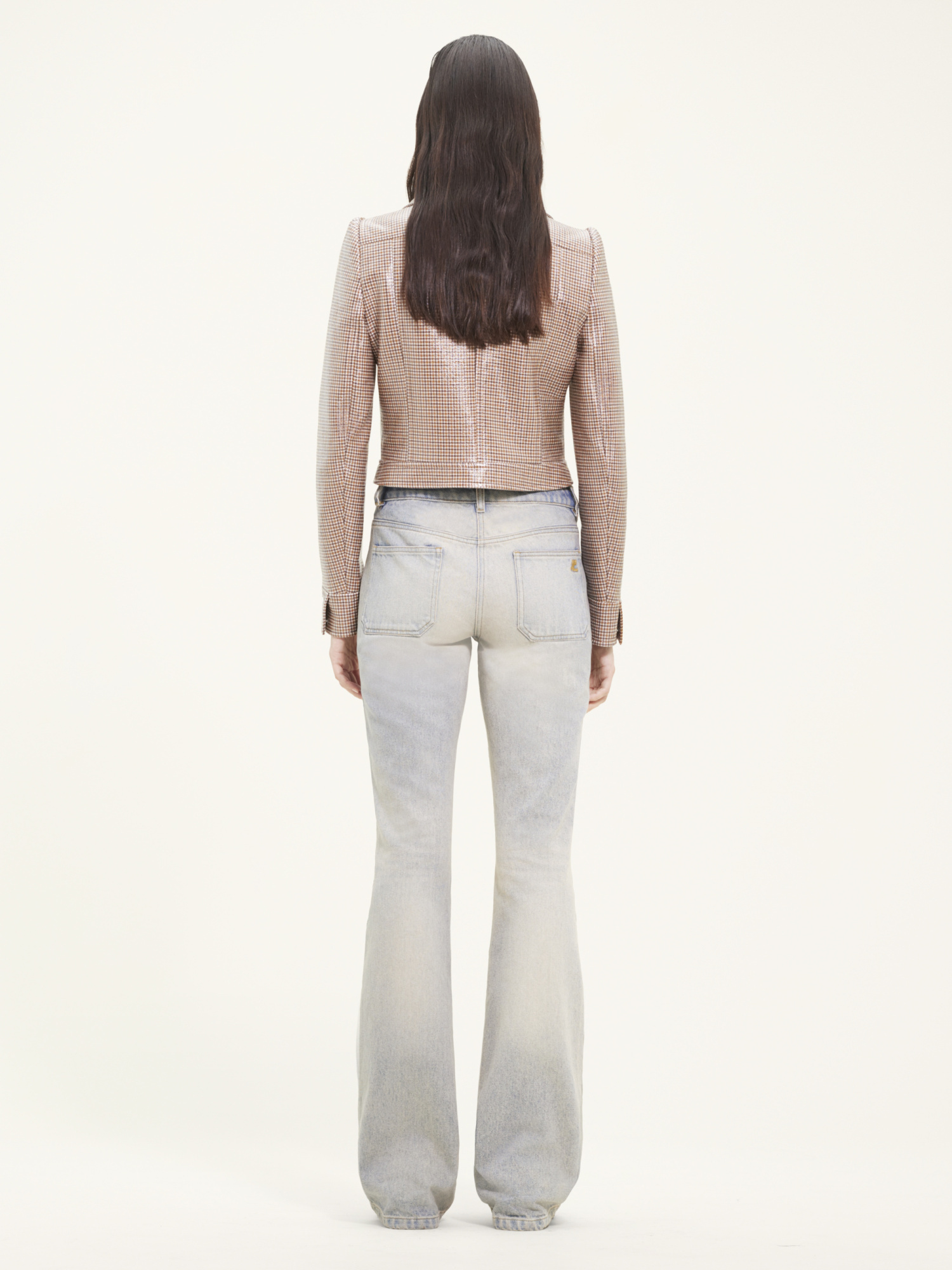 Shop Courrèges Reedition Checked Vinyl Jacket In Multicolor