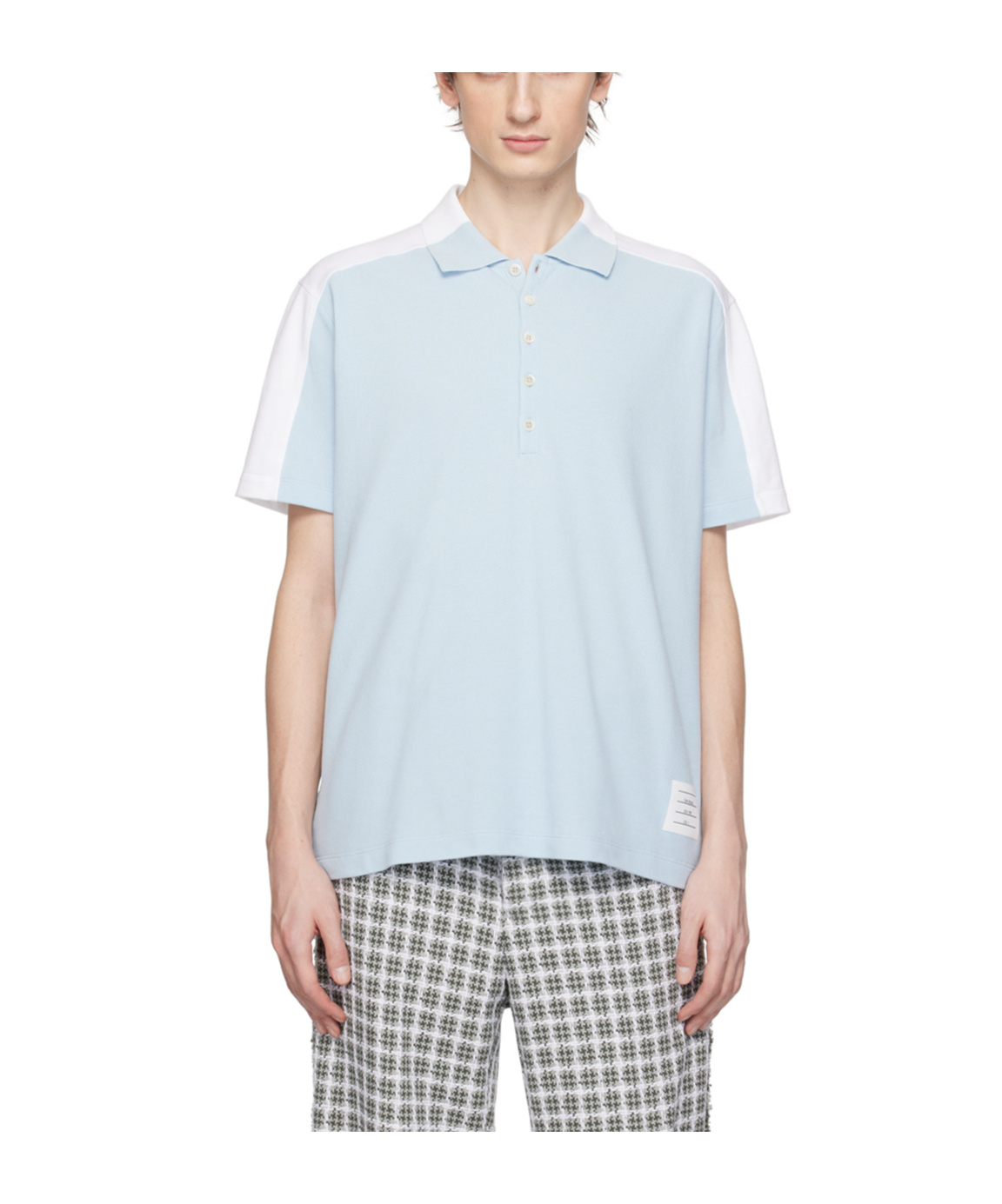 Thom Browne Trompe L' Oeil Cotton Polo Shirt In Blue