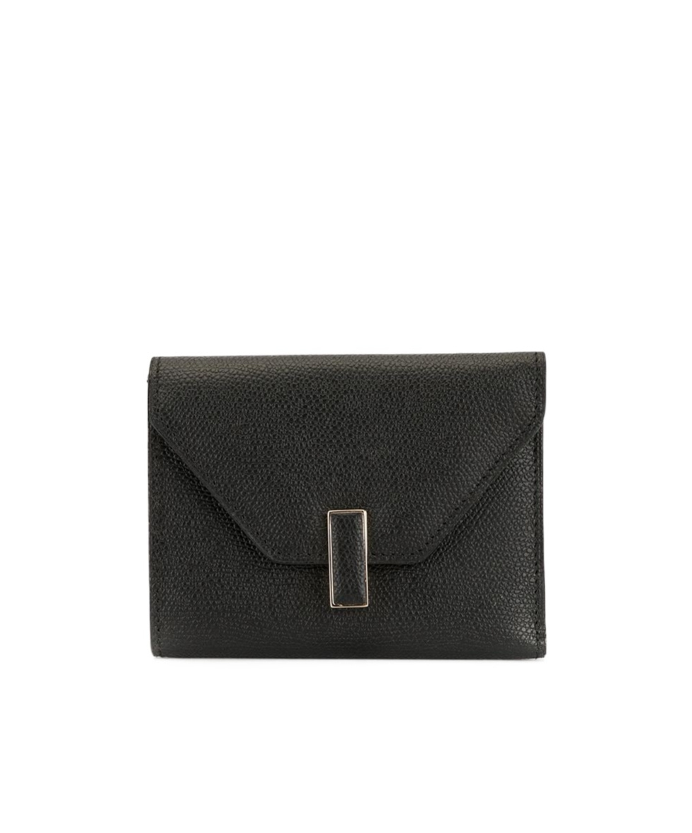 Valextra Iside Trifold Calfksin Wallet In Black