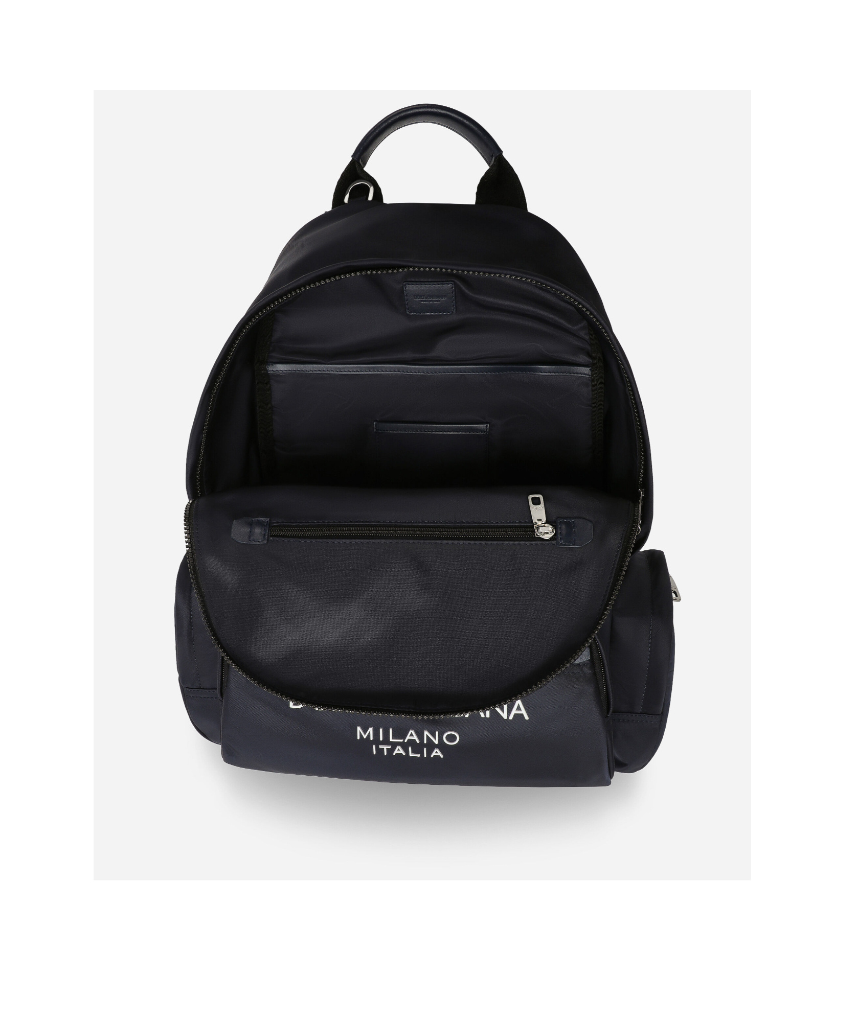 Dolce & Gabbana Nylon Backpack With Logo In Black