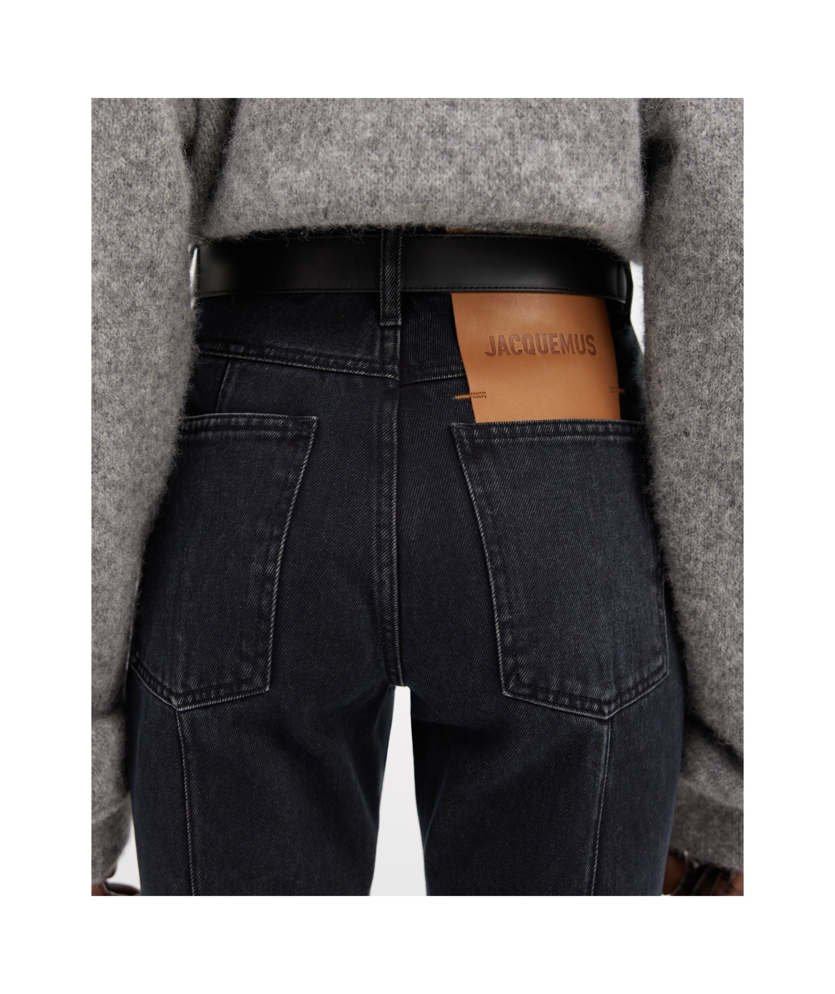 Jacquemus Le Haut De Nimes Denim Straight Jeans In Black