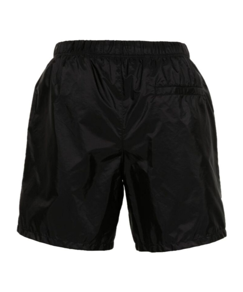 Shop Prada Triangle-logo Swim Shorts In Black