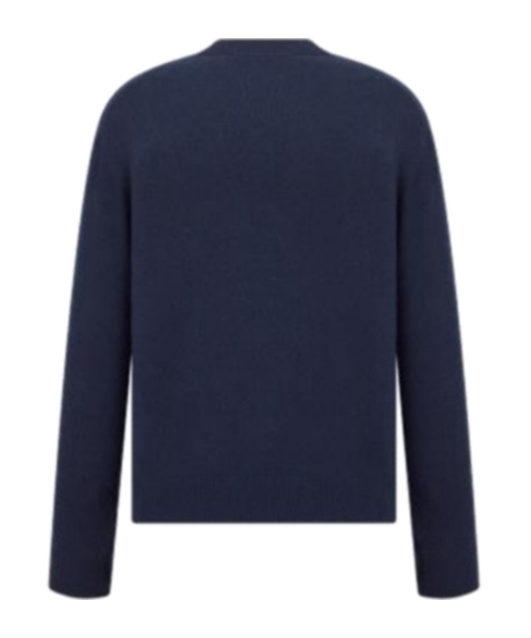 Dior Crew Neck 1947 Cashmere Sweater With Embroidery In Black