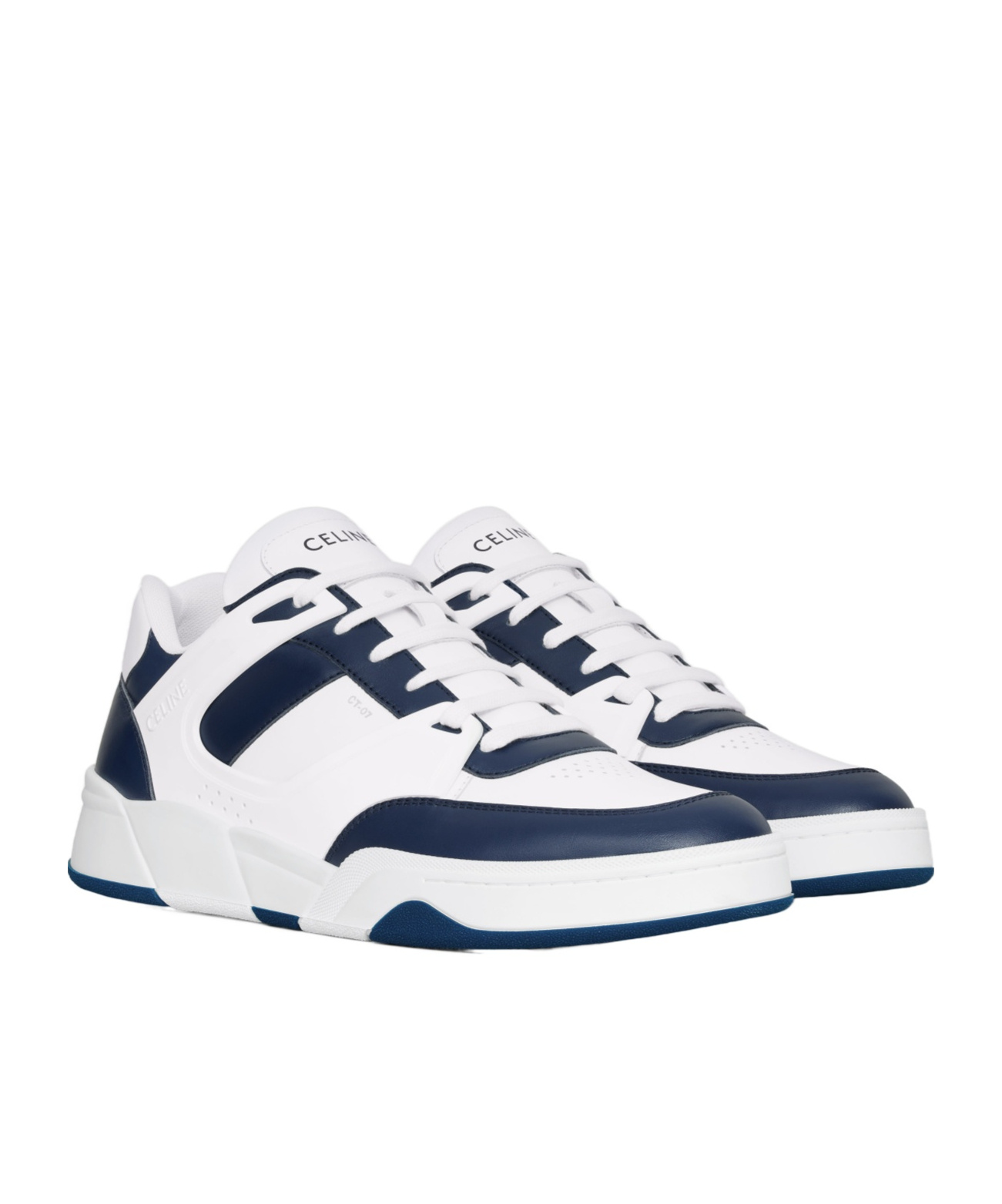 Celine Ct-07 Trainer Low-cut Calfskin Lacing Trainers In White