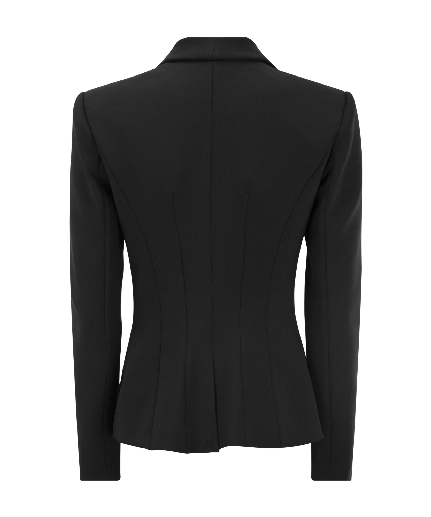 Elisabetta Franchi Women's Double-breasted Crepe Jacket With Shawl Lapels In Black